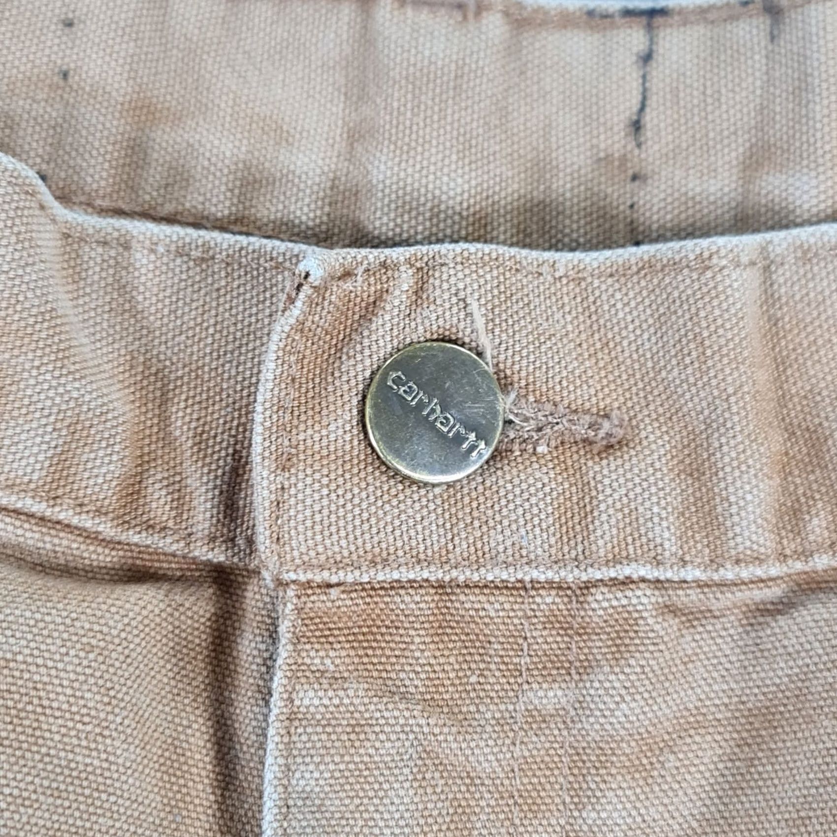 Carhartt Carhartt Mens Trousers Canvas Brown W38 L29 Carpenter Fit Dungaree Pants B11 BRN Size US 38 / EU 54 - 3 Thumbnail