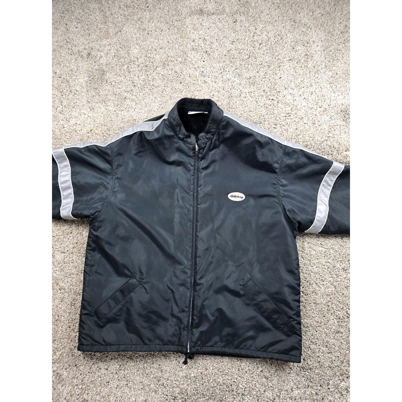 Billabong VINTAGE Billabong Jacket Mens XL Black Reflective Zip Lined Nylon 90s Size US XL / EU 56 / 4 - 3 Thumbnail