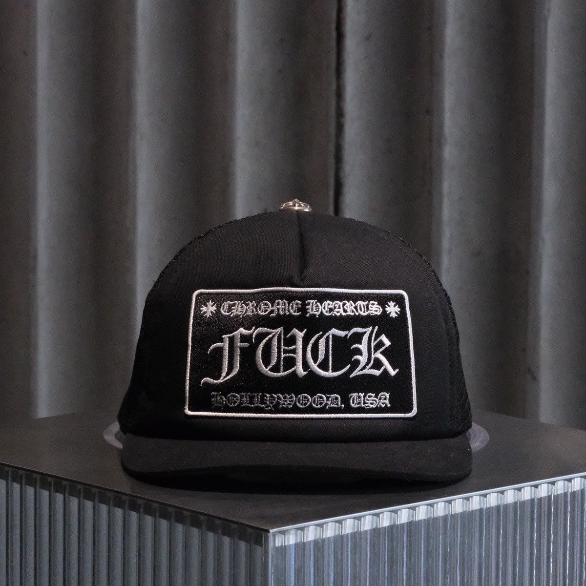 Chrome Hearts TRUCKER CAP - FUCK HOLLYWOOD PATCH/BLACK Size ONE SIZE - 1 Thumbnail