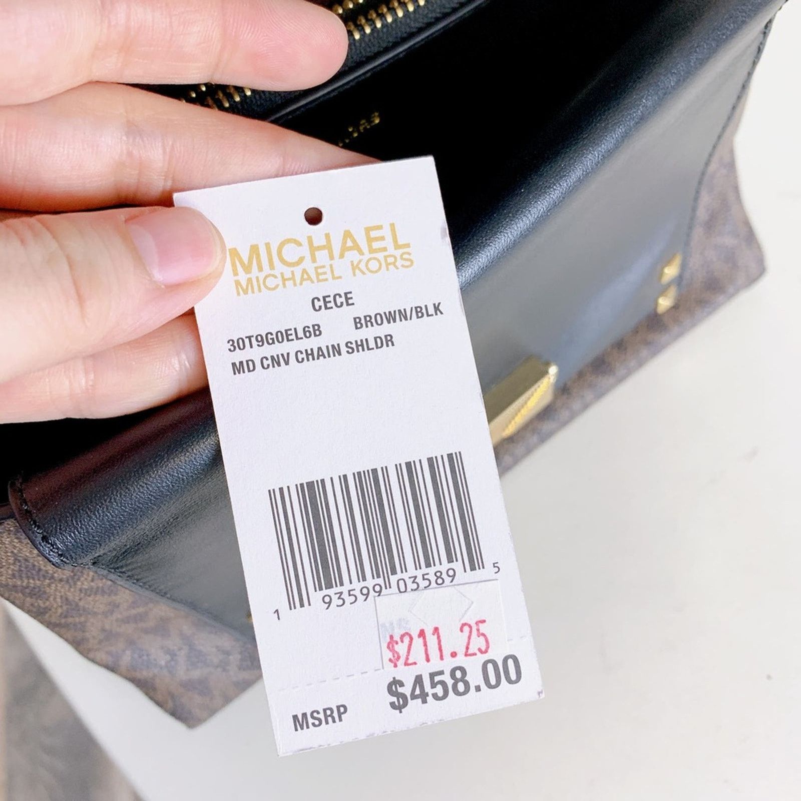 Michael Kors Michael Kors 30T9G0EL6B Cece Medium Studded Logo IN BROWN BL Size ONE SIZE - 5 Thumbnail