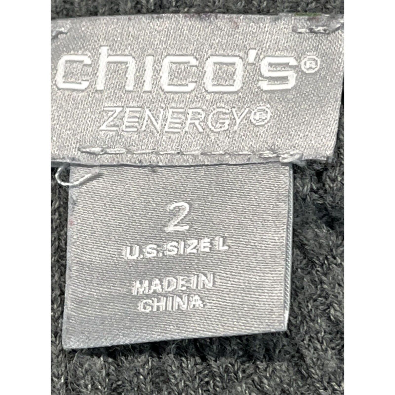 Vintage Chico's Zenergy Waffle Knit Sweater Women XL Gray V-Neck Pullover Knit Classic Size XL / US 12-14 / IT 48-50 - 6 Thumbnail