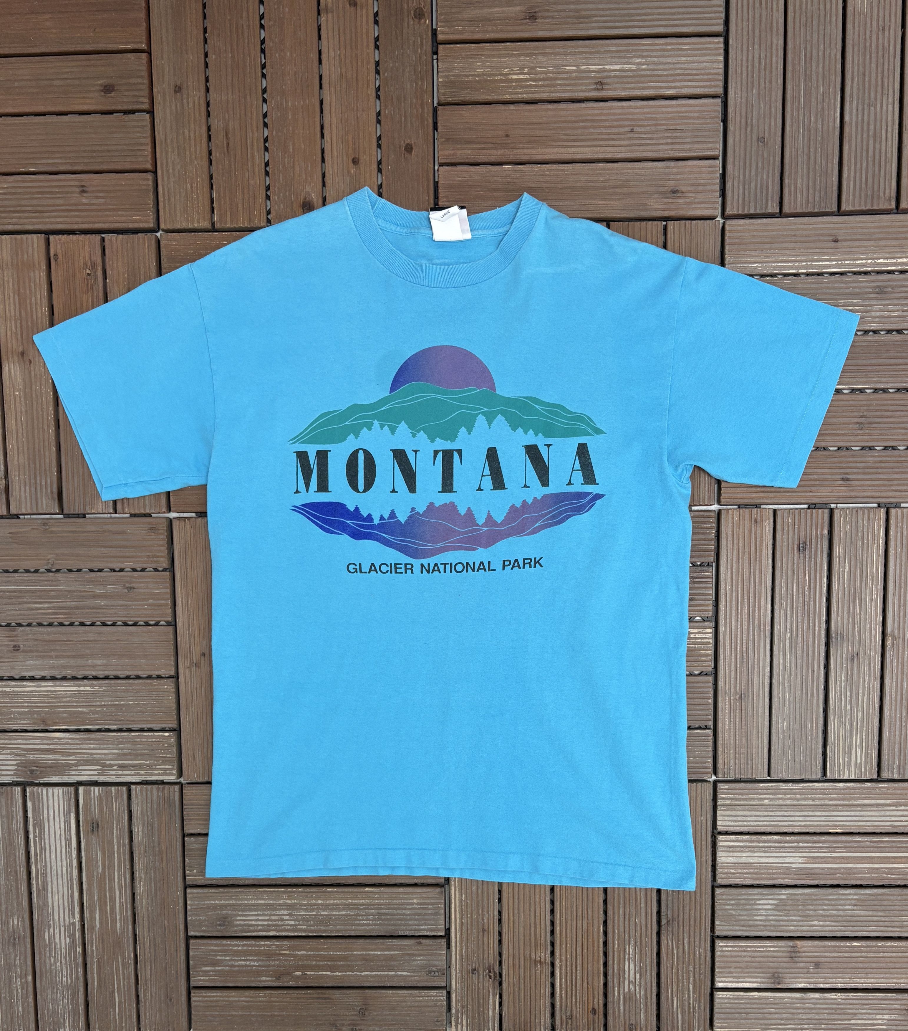 Vintage Glacier National Park Vintage Blue T-Shirt Tee Size US L / EU 52-54 / 3 - 1 Thumbnail