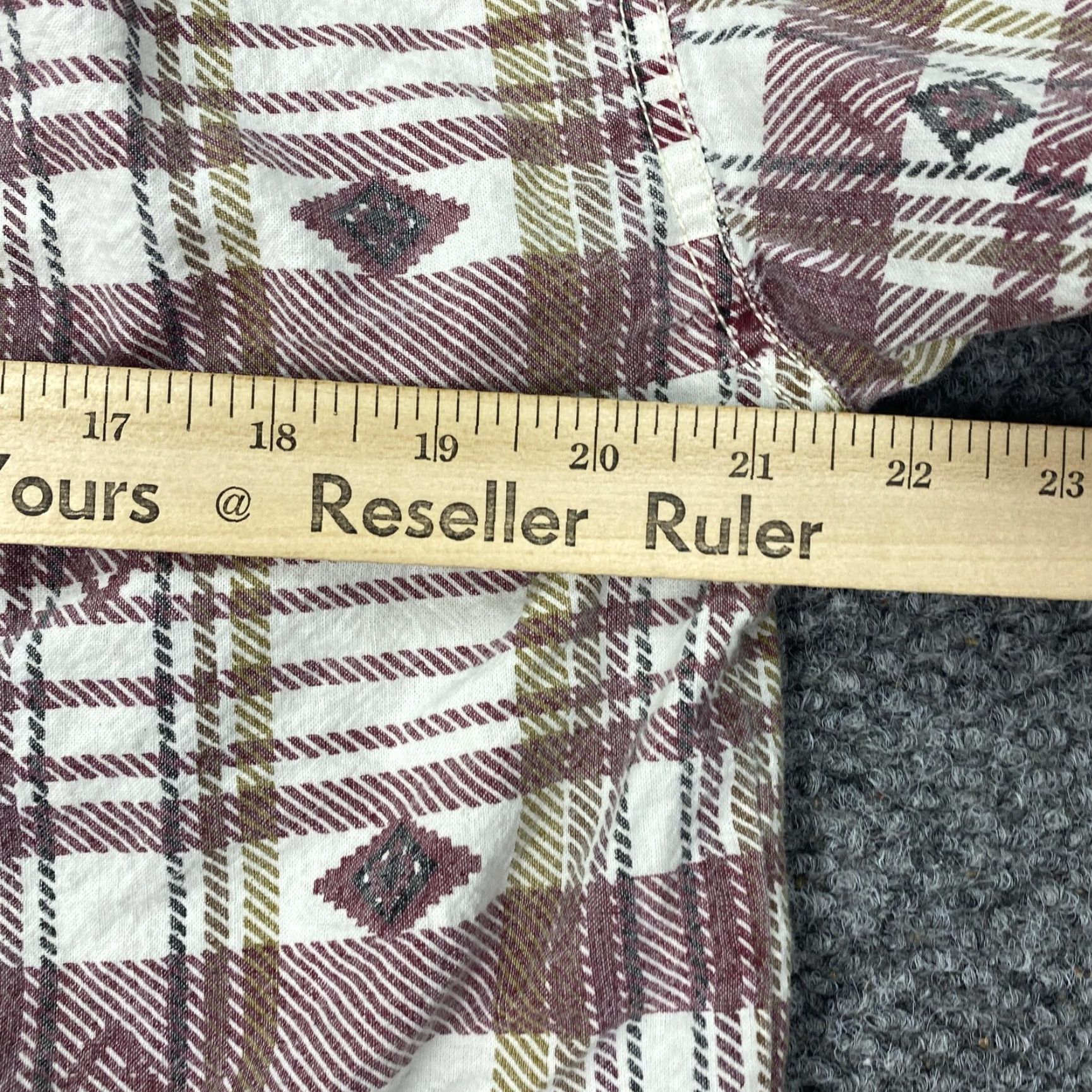 Vintage Impact Shirt Mens M Burgundy Plaid Western Pearl Snap Long Sleeve Aztec Cotton Pockets Button-Up - Collared - Vintage No - Red Size US M / EU 48-50 / 2 - 8 Thumbnail