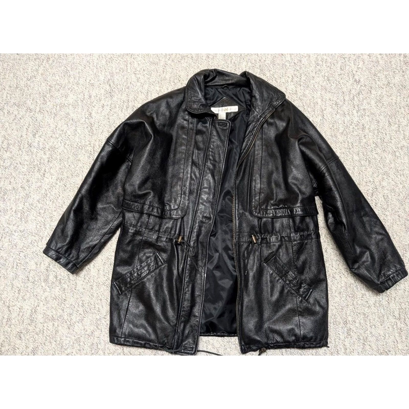 Vintage VINTAGE Preswick & Moore Parka Coat Leather Lambskin 44-46 Mens XS? Size US L / EU 52-54 / 3 - 3 Thumbnail