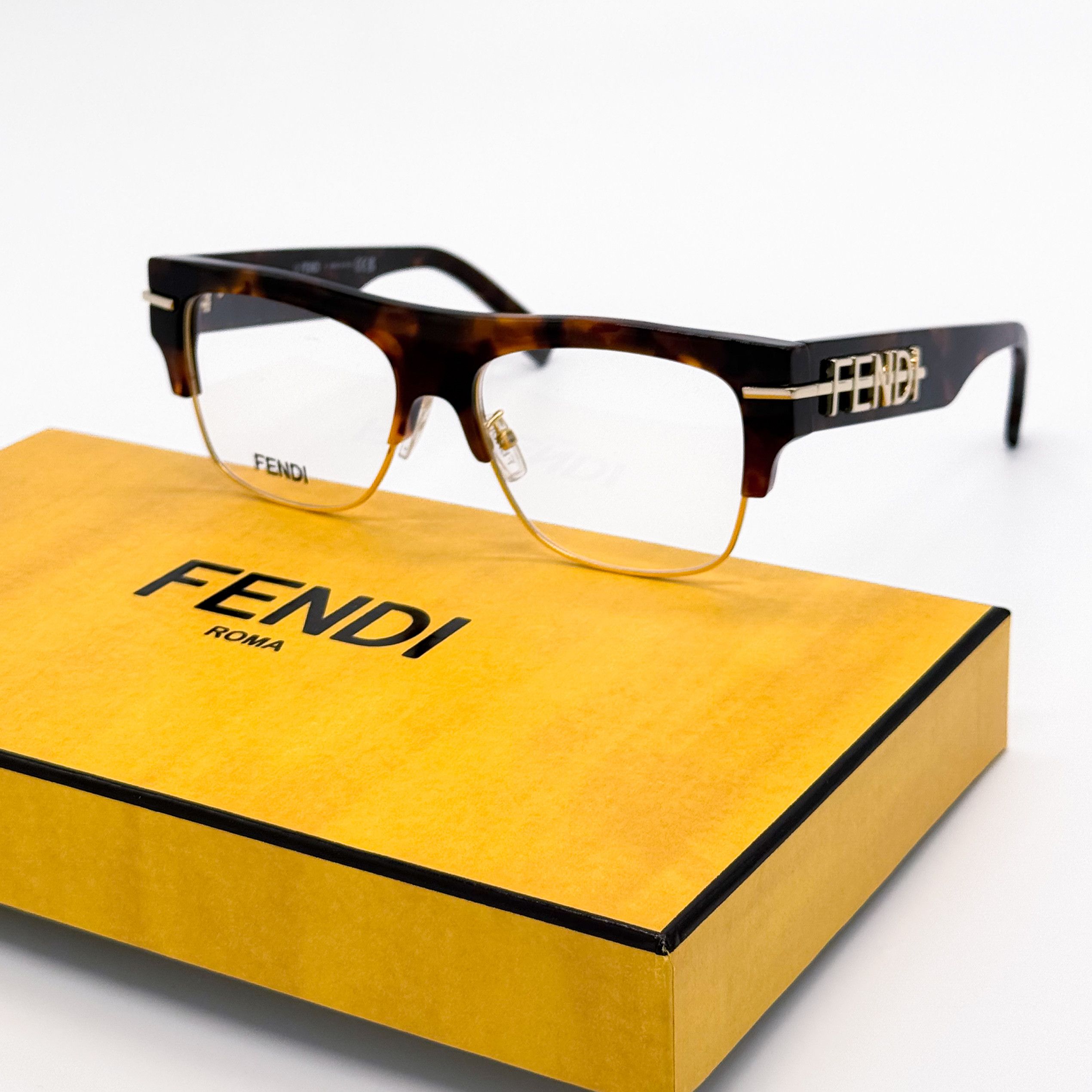 Fendi Fendi FE50055I 052 Eyeglasses Dark Havana 54mm Square 