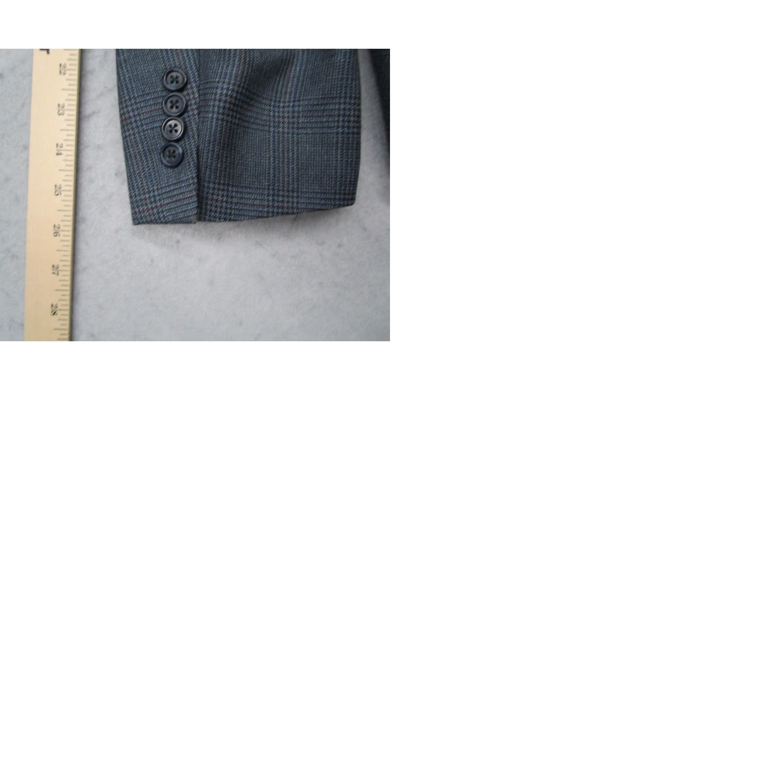 Austin Reed Austin Reed Blazer Men 42 Regular Blue Wool 2 Button Single-Breasted Plaid Jacket - Made in USA Size 42R - 10 Thumbnail
