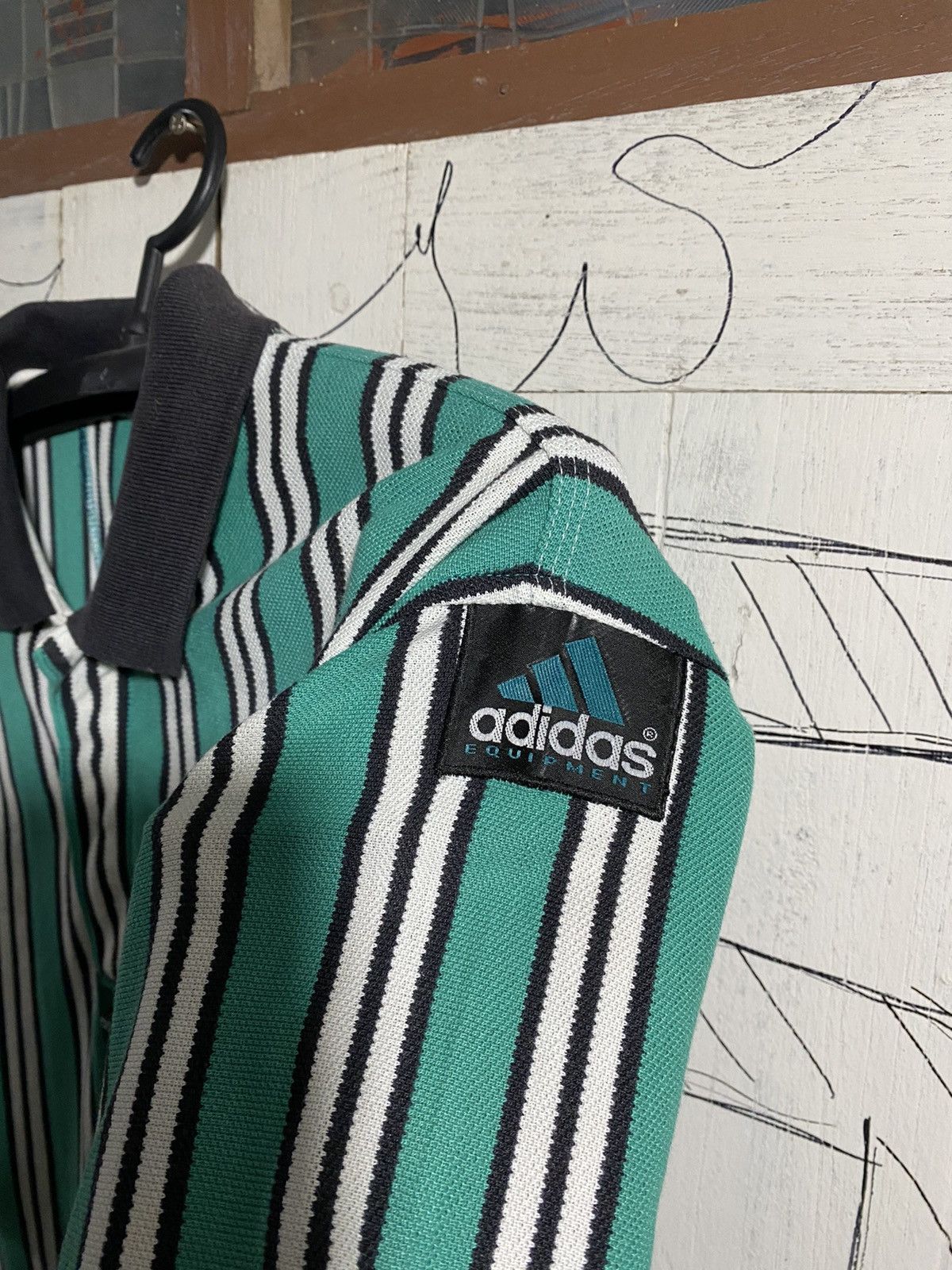 Adidas × Vintage Vintage Adidas Equipment Striped Polo Shirt size S Size US S / EU 44-46 / 1 - 5 Thumbnail