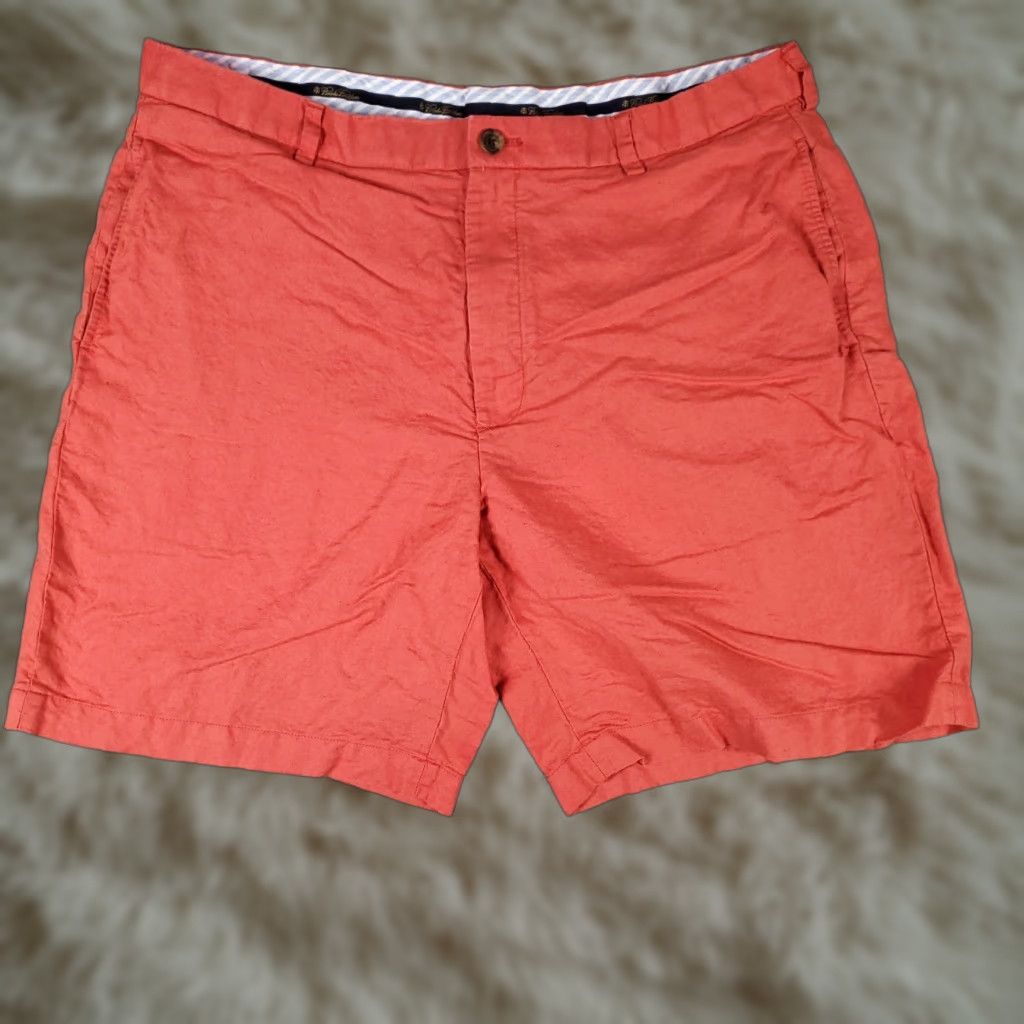 Brooks Brothers Brooks Brothers Shorts Mens 40 Red Linen Chino 9 in Inseam Slash Pocket Pockets Flat Front Regular Size US 40 / EU 56 - 1 Thumbnail