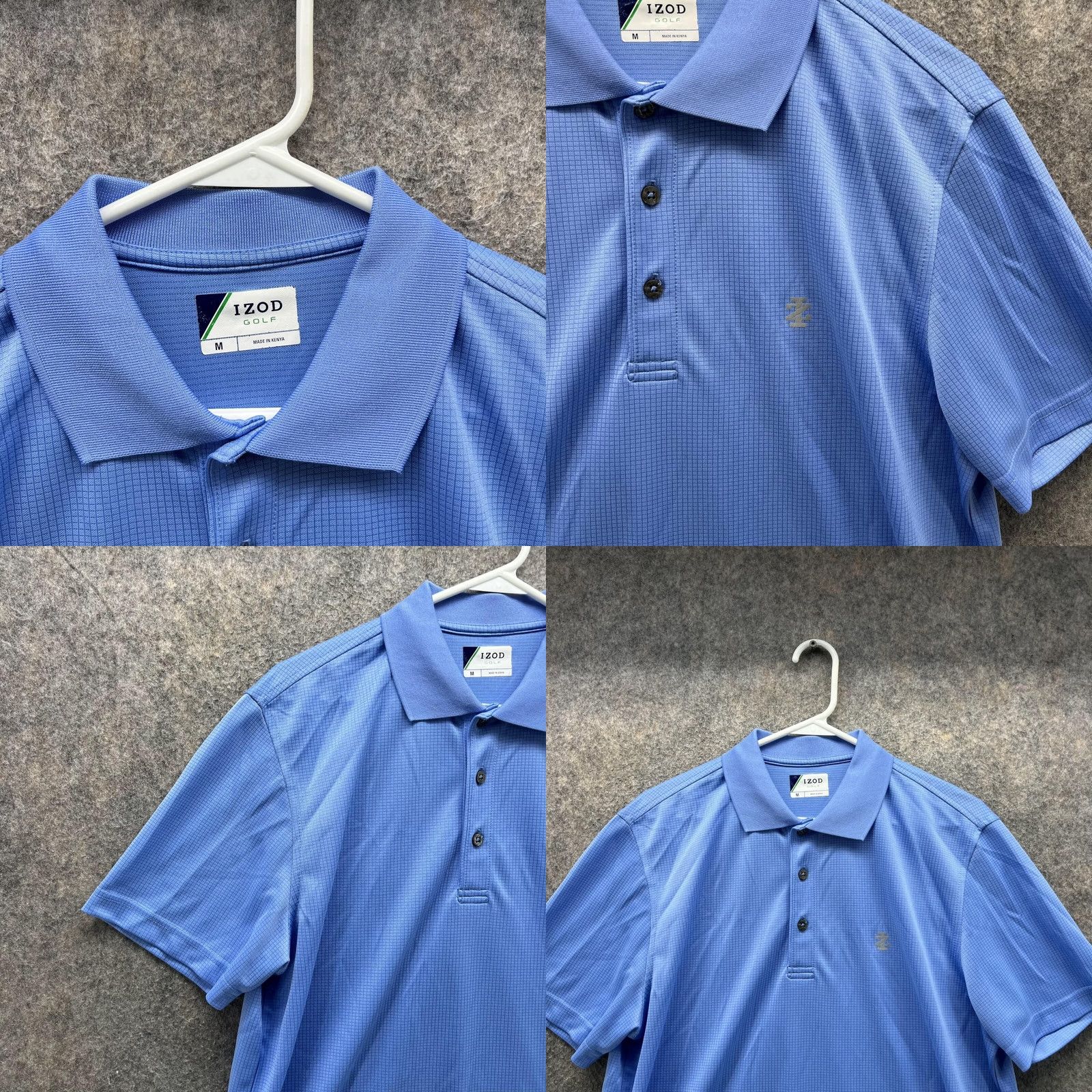 Izod IZOD Polo Shirt Men Medium Adult Blue Golf Polyester Logo Ripstop Shirt Short Sleeve Button Collared Size US M / EU 48-50 / 2 - 8 Thumbnail