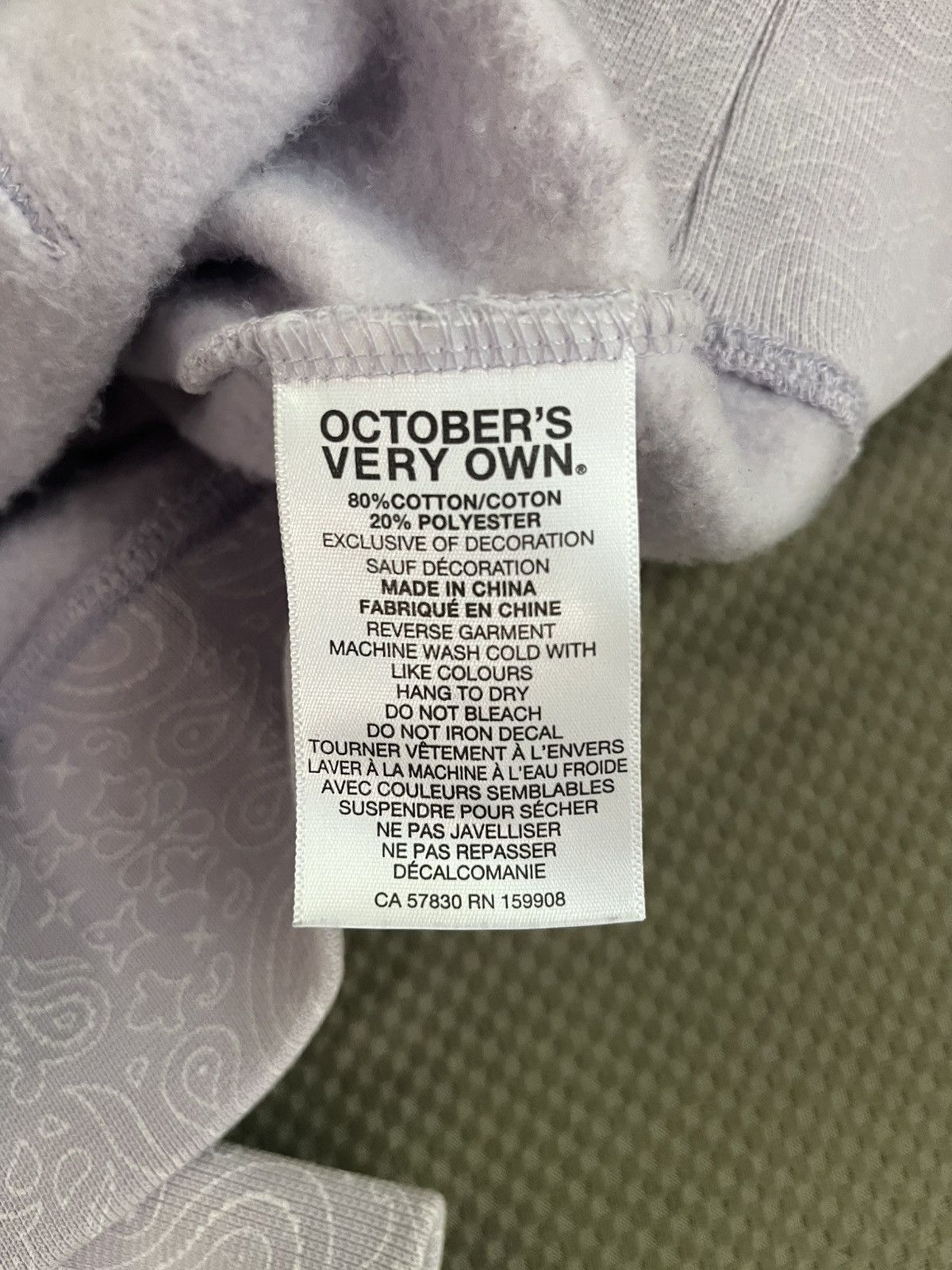 October's Very Own OVO fw22 Lavender Paisley Hoodie Size US M / EU 48-50 / 2 - 4 Thumbnail