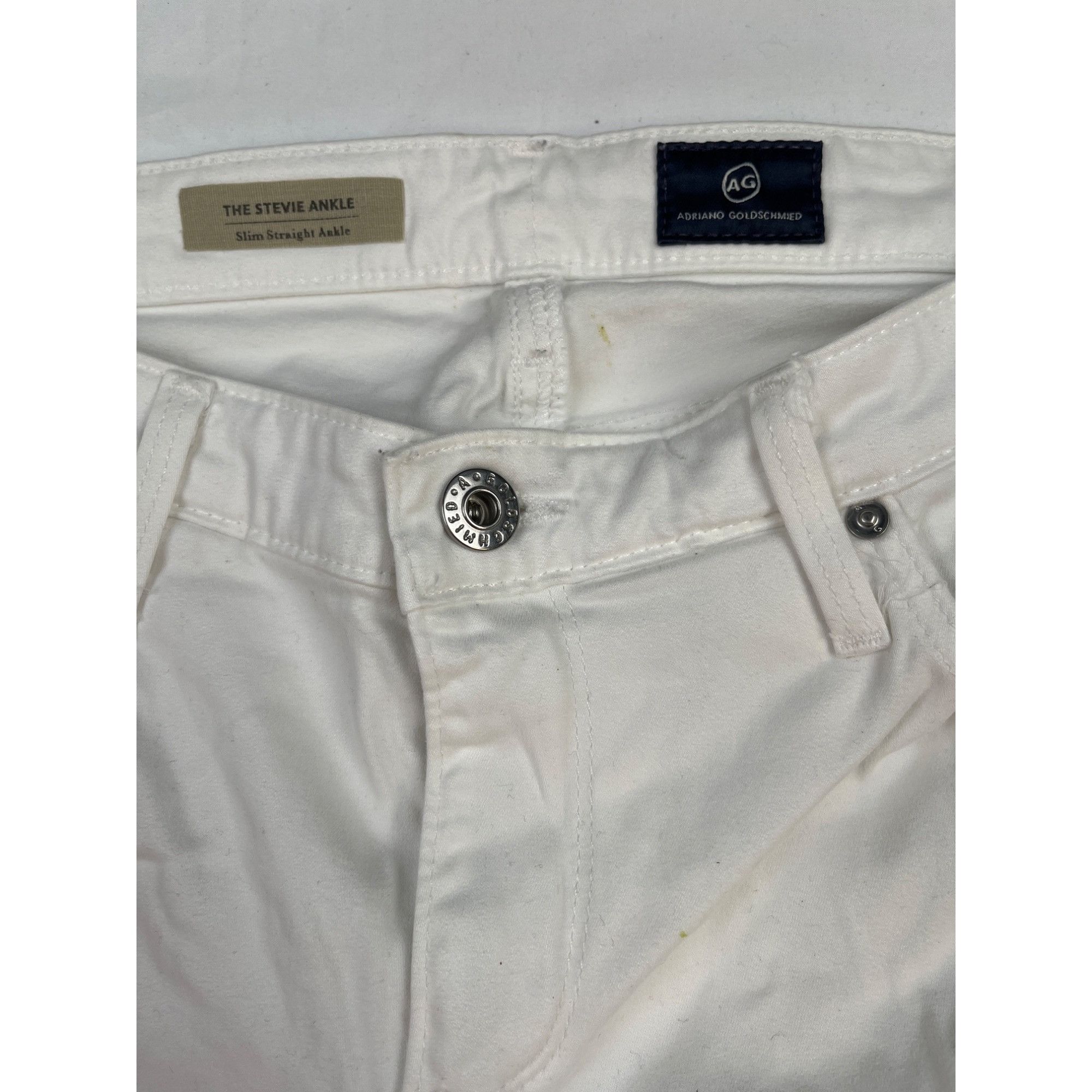 AG Adriano Goldschmied Adriano Goldschmied Women's Jeans White Slim/straight/ankle Size 28" / US 6 / IT 42 - 5 Thumbnail