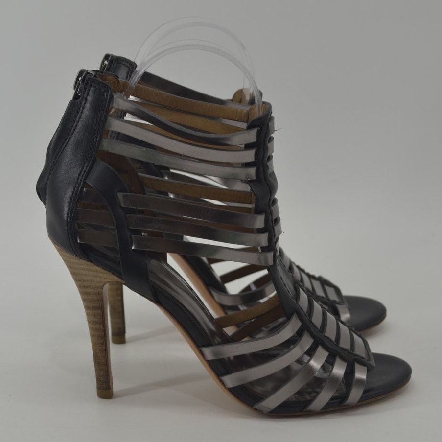 Coach Coach Lucy Women's Sandals Black Silver Metallic Leather 6.5 Size US 6.5 / IT 36.5 - 5 Thumbnail