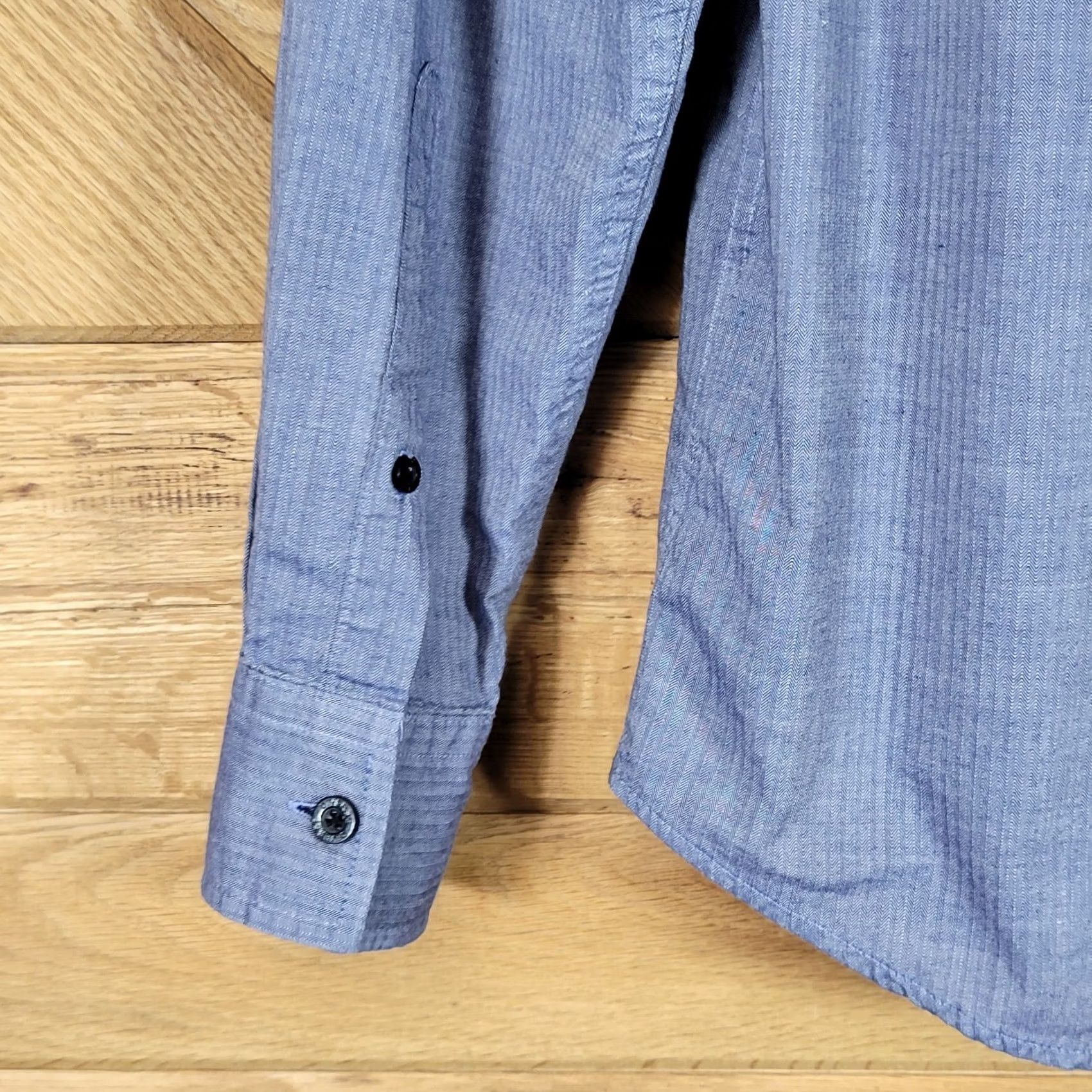 Vintage Diverse Mens Dress Shirt Small Gray Long Sleeve Cotton Chest Pocket Adult Size 36R - 7 Thumbnail