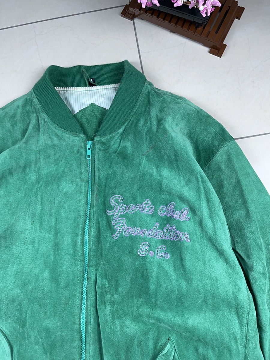 Other ➕ vintage 90s suede genuine leather green jacket chain stitc Size US XL / EU 56 / 4 - 3 Thumbnail