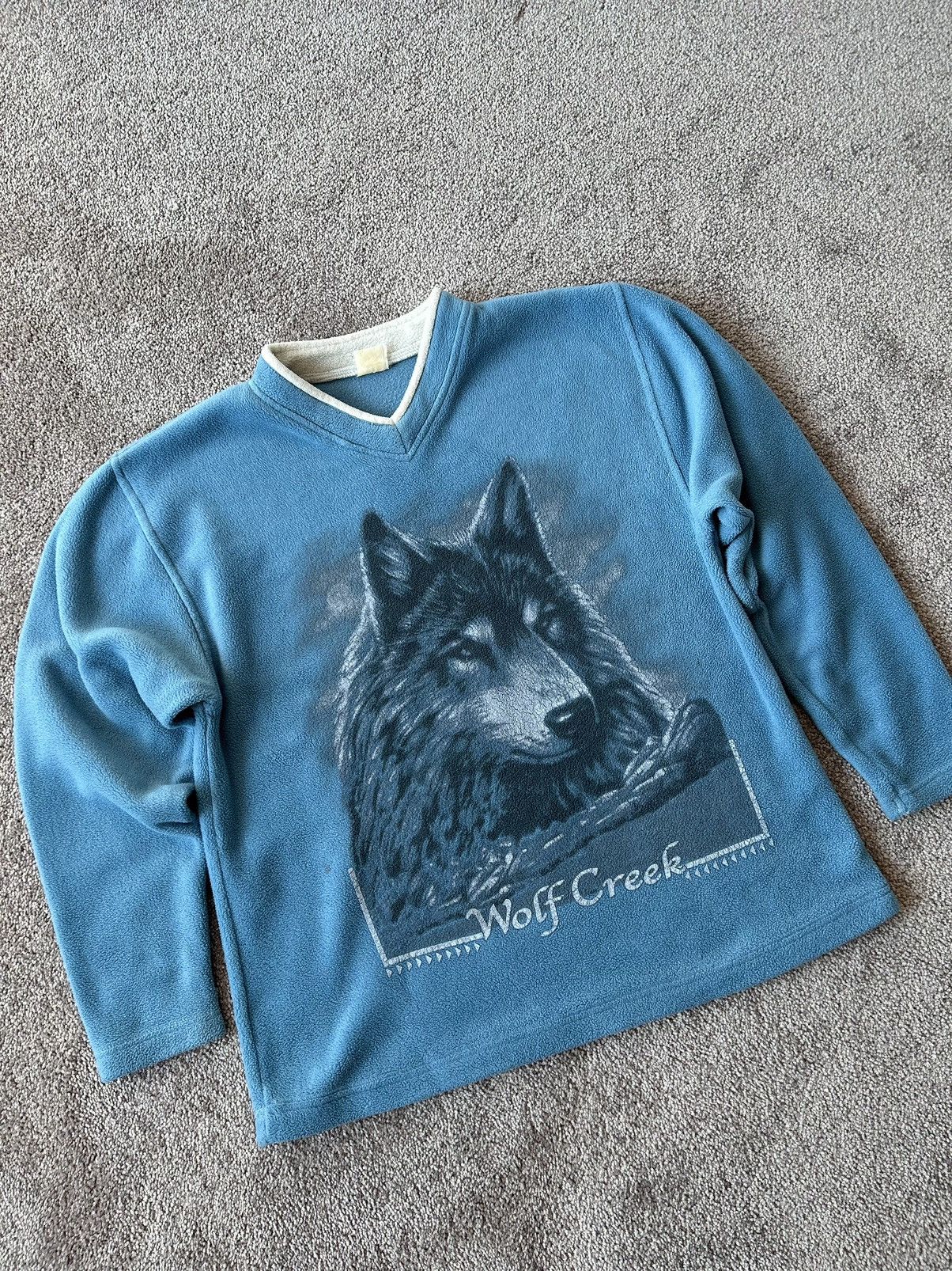 Vintage 90s Wolf creek Big graphic fleece sweater Size US M / EU 48-50 / 2 - 2 Thumbnail