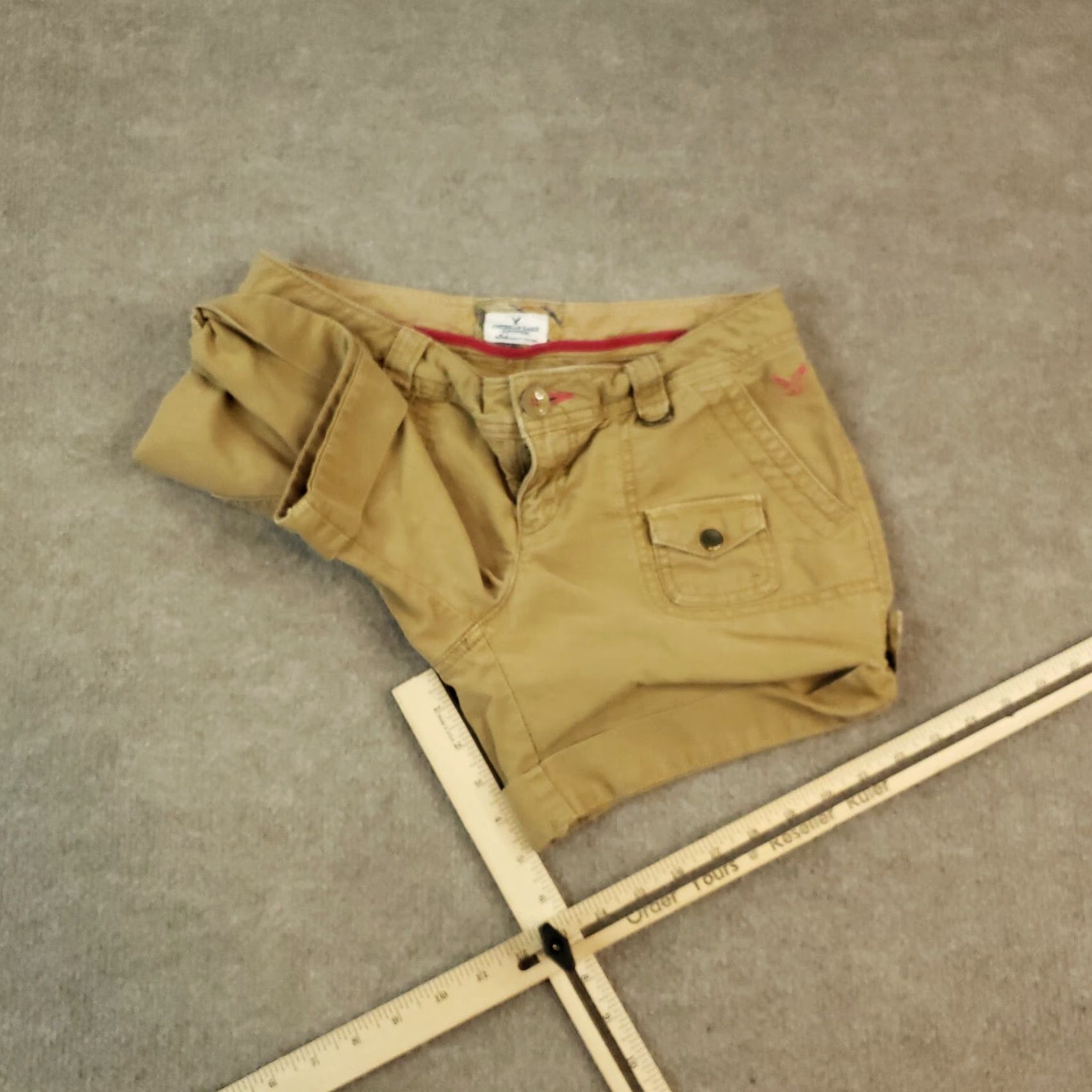 American Eagle Outfitters American Eagle Shorts Womens Size 2 Brown Roll Up Casual Summer Stretch Size 29" - 2 Thumbnail