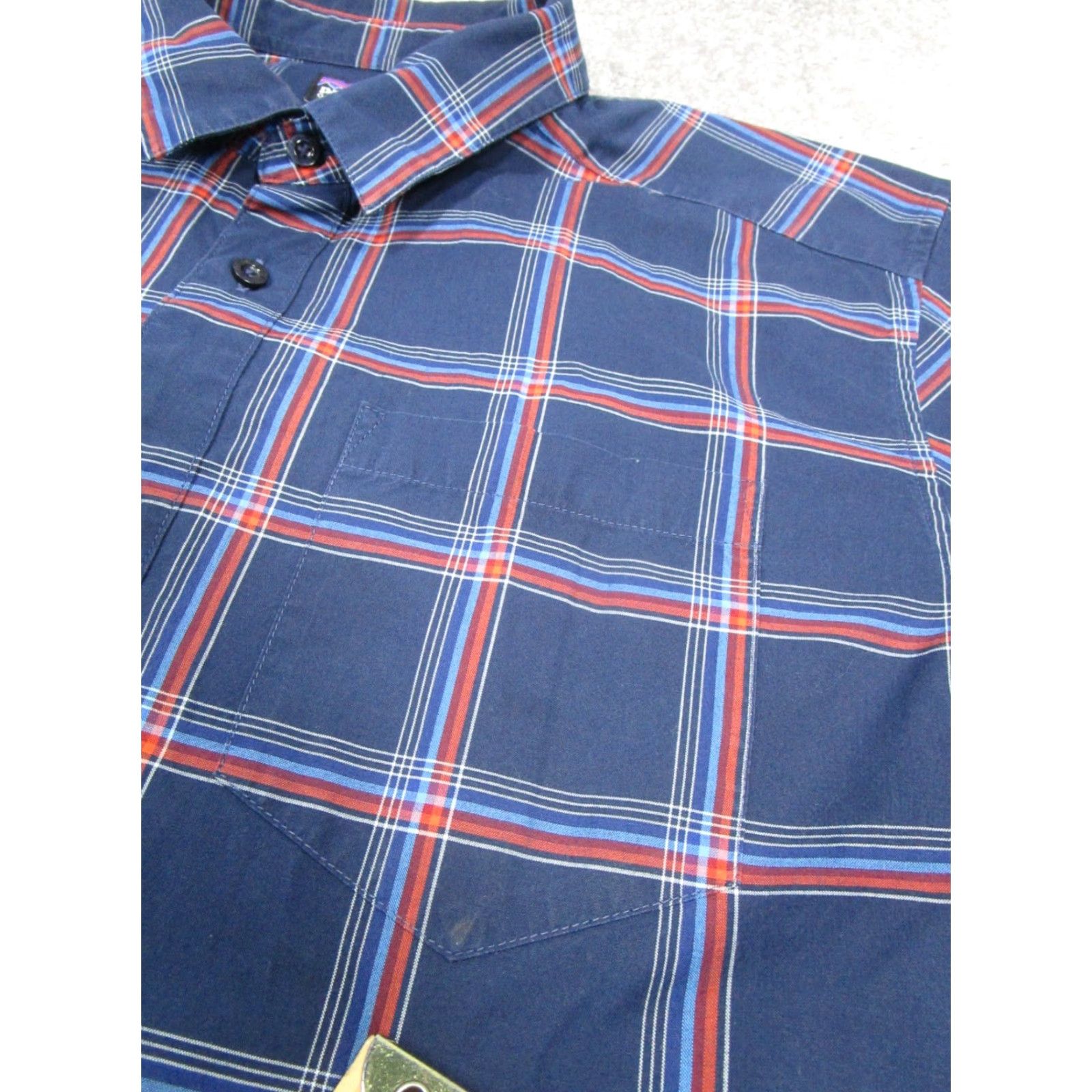 Patagonia Patagonia Bollocks Shirt Mens Large Blue Red Cotton Button Up - Plaid, Short Sleeve, Collared, Pockets, Regular Fit, Vintage? No Size US L / EU 52-54 / 3 - 6 Thumbnail