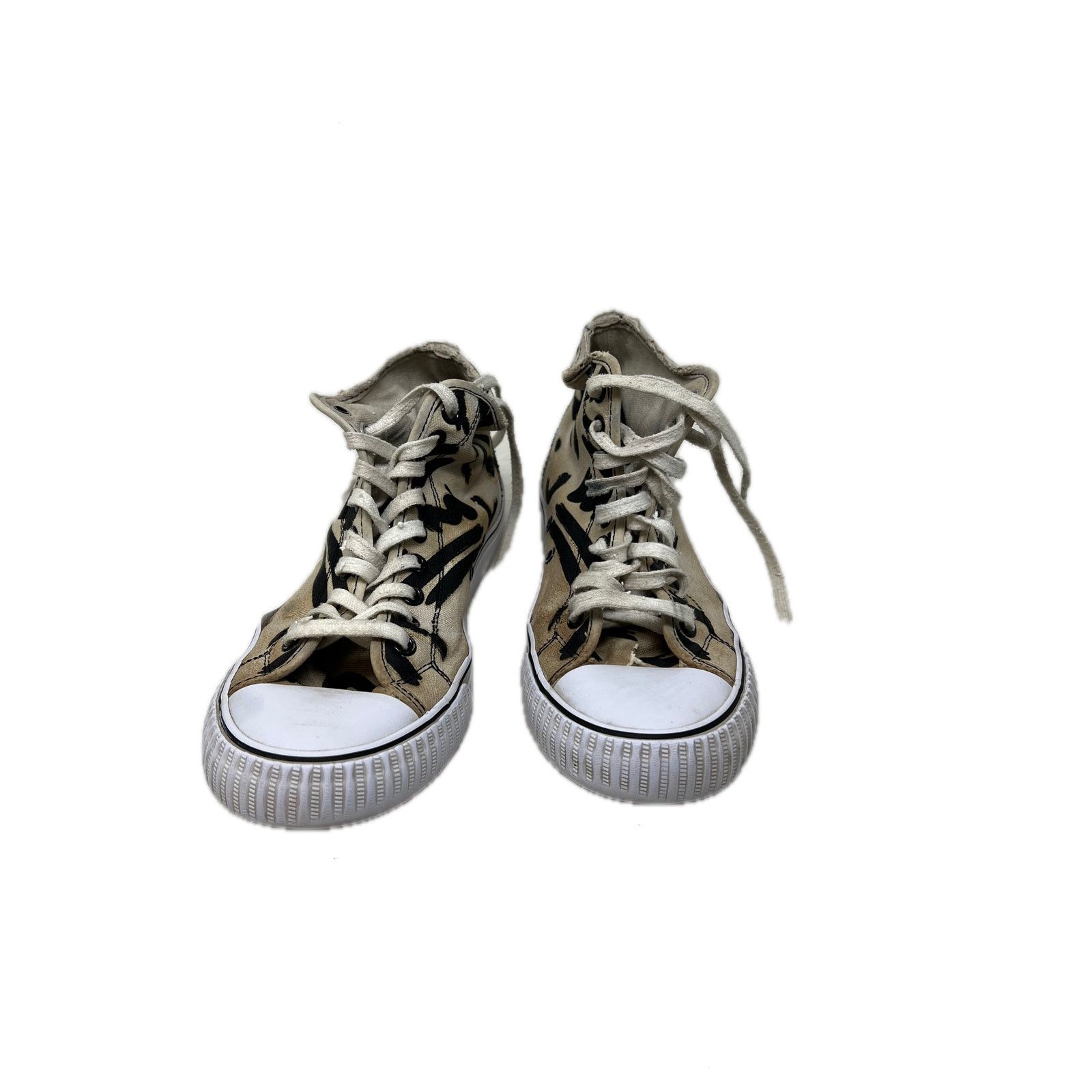 P.F. Flyers PF Flyers White Graffiti High Top Canvas Sneakers Mens 7.5 Size US 7.5 / EU 40-41 - 1 Thumbnail