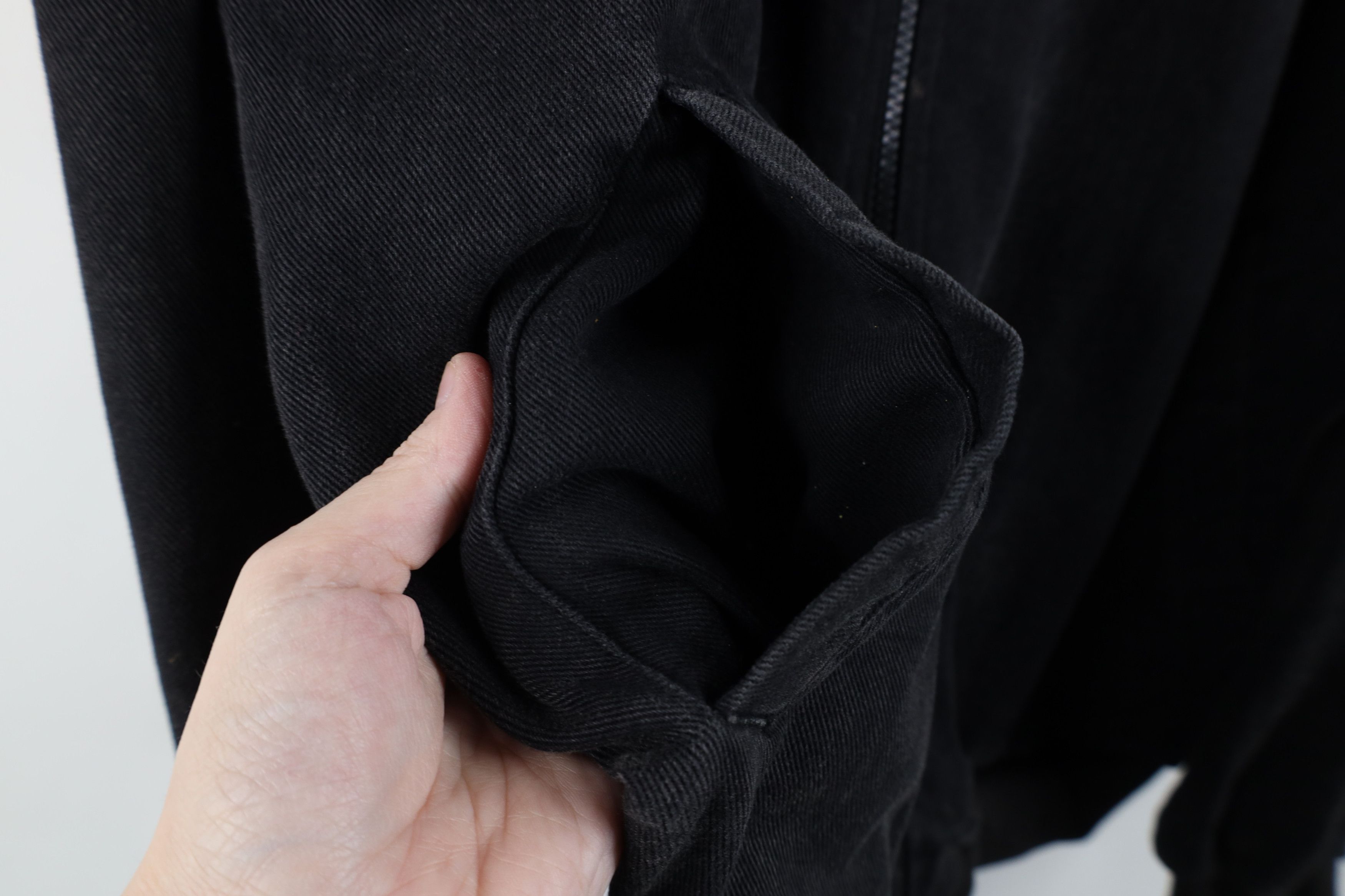 Vintage Vintage 90s Streetwear Nature Wolf Denim Bomber Jacket Black Size US S / EU 44-46 / 1 - 7 Thumbnail
