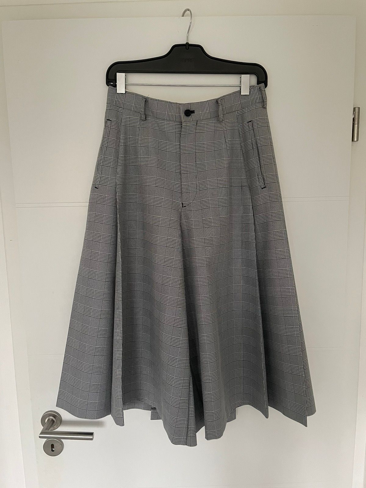 Pre-owned Comme Des Garçons Pleated Culotte Skirt Shorts In Grey