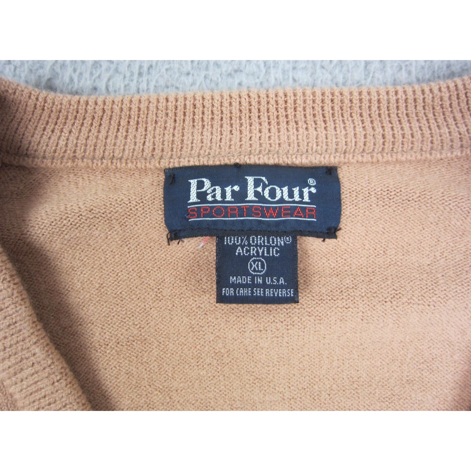 Vintage Nike Shirt Vintage Par Four Sweater Mens XL Brown 80s 90s Pullover V-Neck Knit Size US XL / EU 56 / 4 - 3 Thumbnail