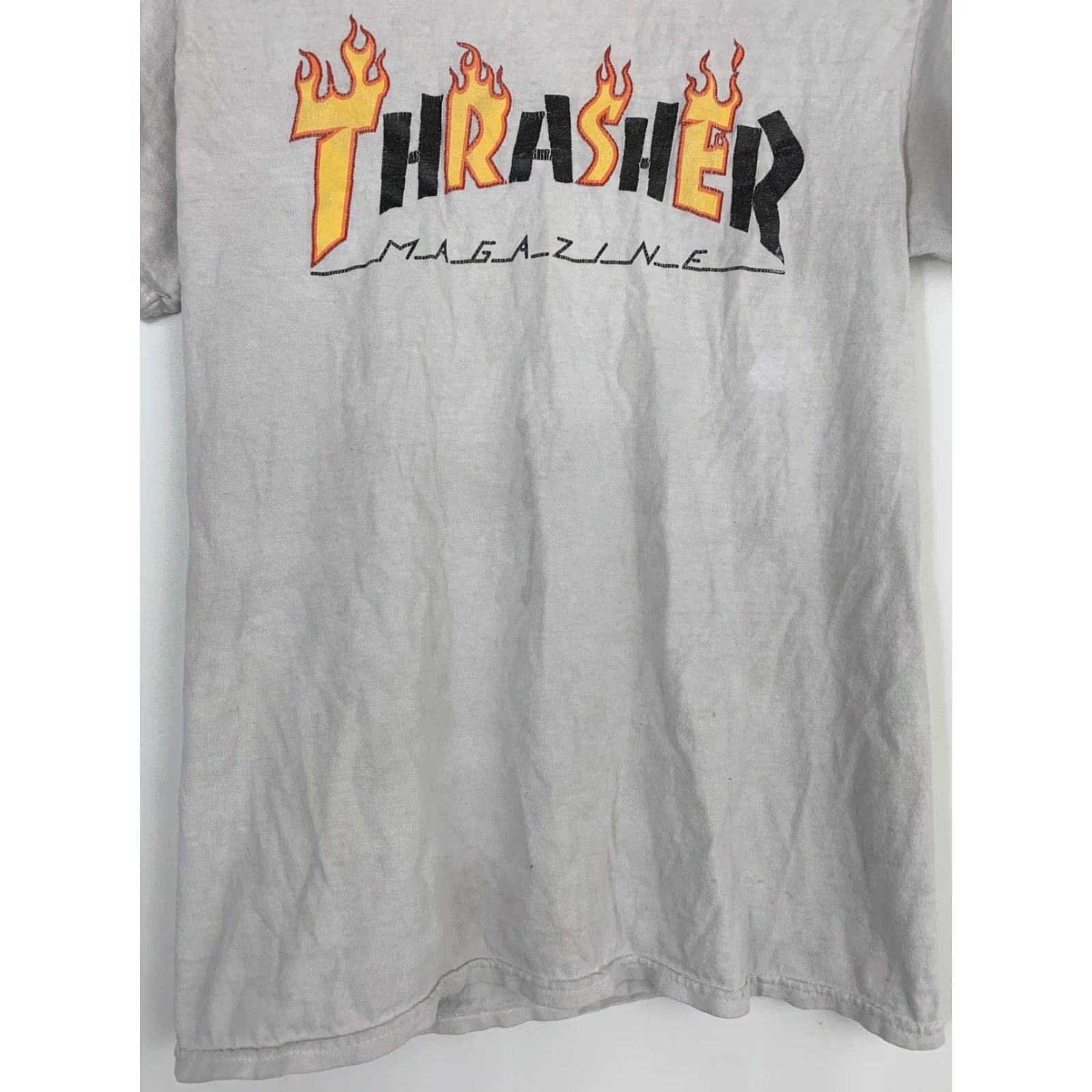 Thrasher VINTAGE Thrasher Magazine T-Shirt White Mens Small S Short Sleeve Football Flames Front Stain 90s Size US S / EU 44-46 / 1 - 3 Thumbnail