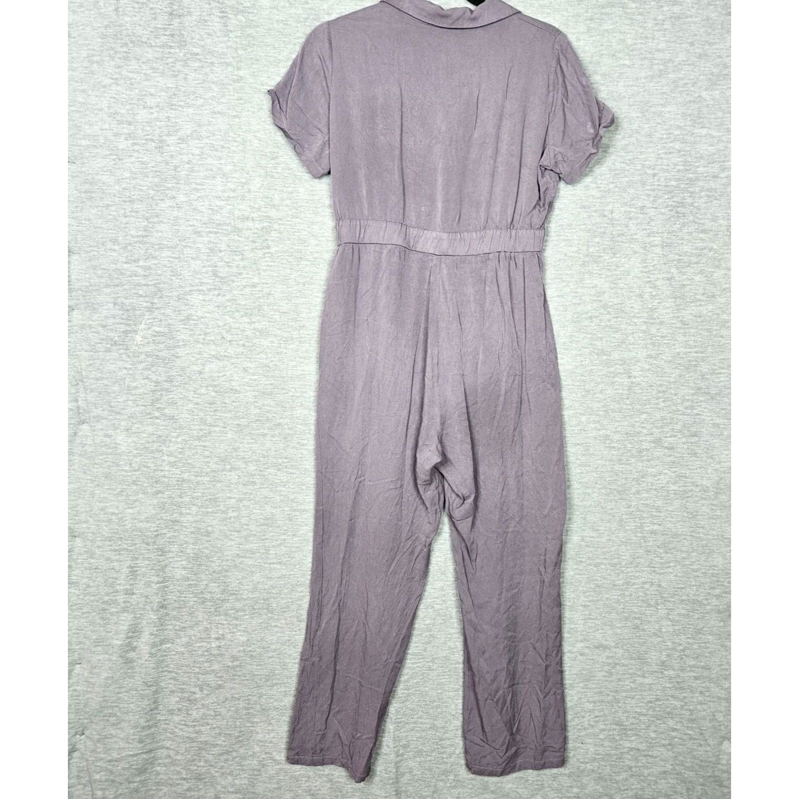 Vintage Emerson Violet Button up Collar Short Sleeve Jumper Women's M One-Piece Purple Rayon Knit Jumpsuit Women's Size M / US 6-8 / IT 42-44 - 2 Thumbnail