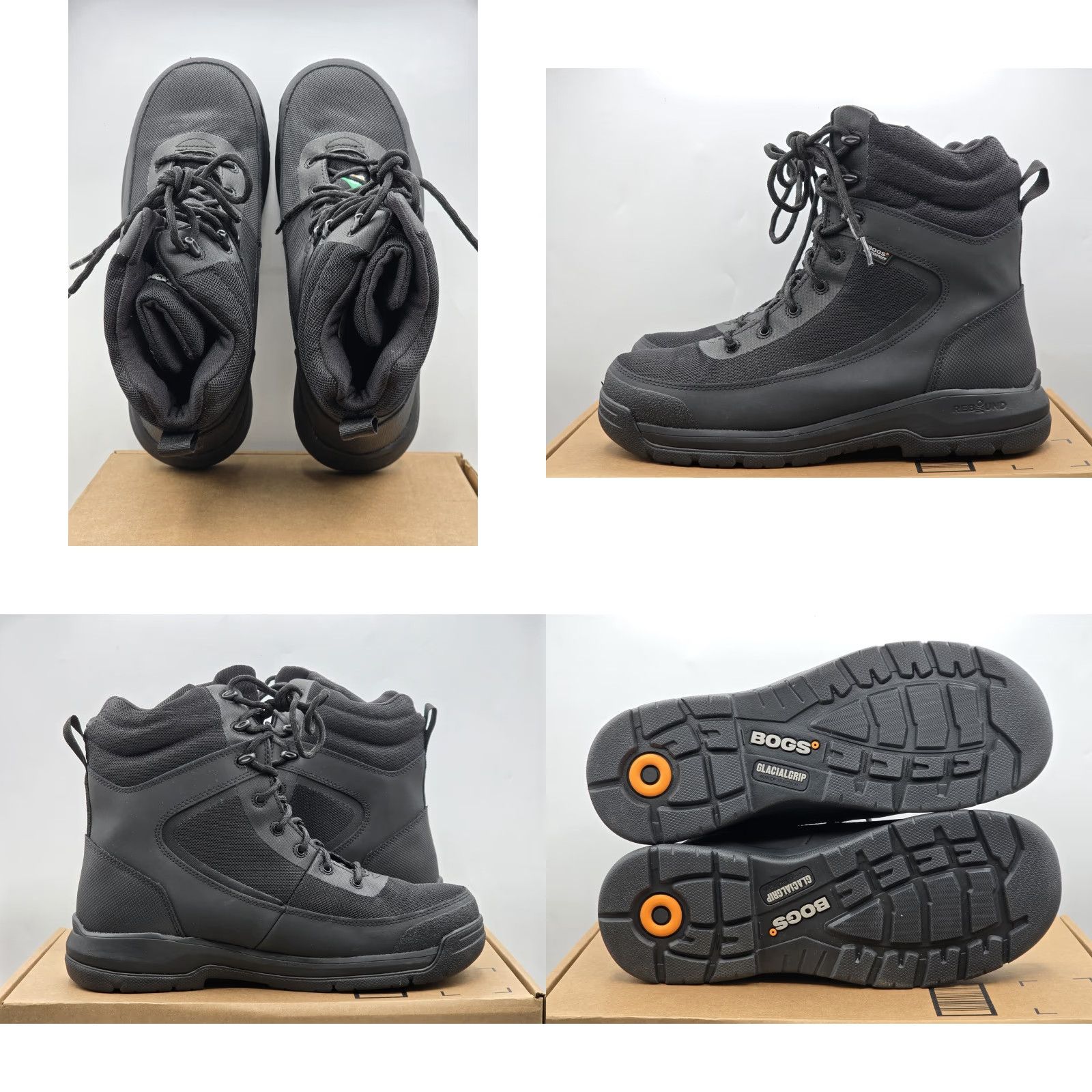 Vintage Bogs Shale Boot Black Mens Size 11M GlacialGrip Soft Toe 8" NWOB Size US 10 / EU 43 - 8 Thumbnail