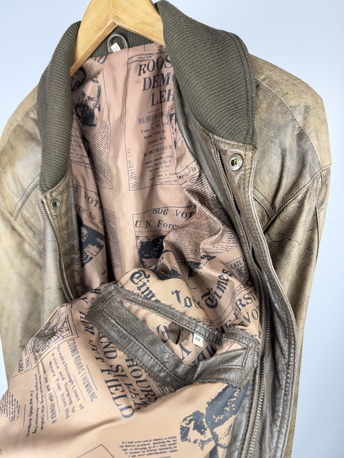 Genuine Leather Vintage Leather Bomber Aviator Flight Jacket Avirex Style Size US L / EU 52-54 / 3 - 17 Thumbnail