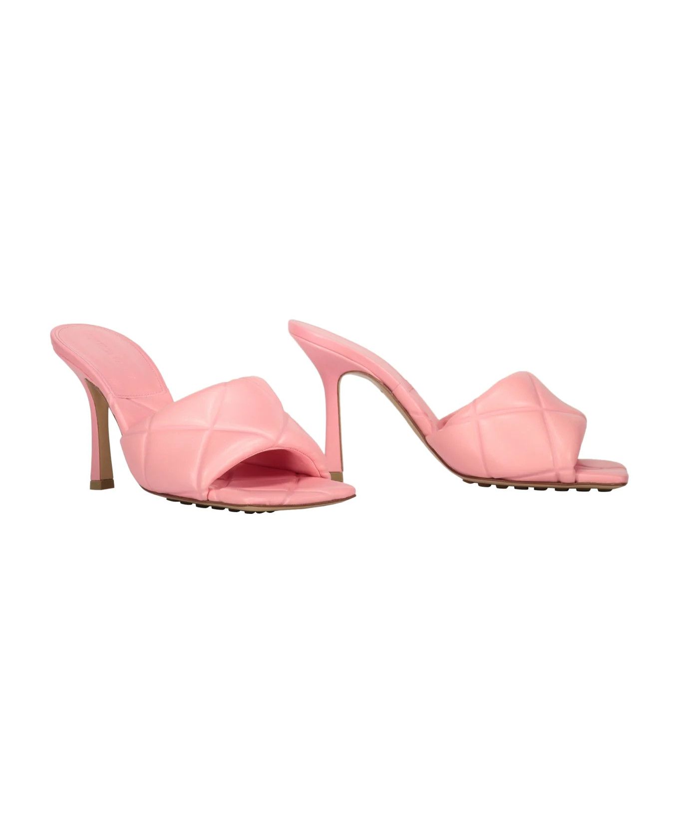 Bottega Veneta o1mle0325 Rubber Lido 90 Quilted Leather Mules in Pink Size US 7 / IT 37 - 2 Thumbnail