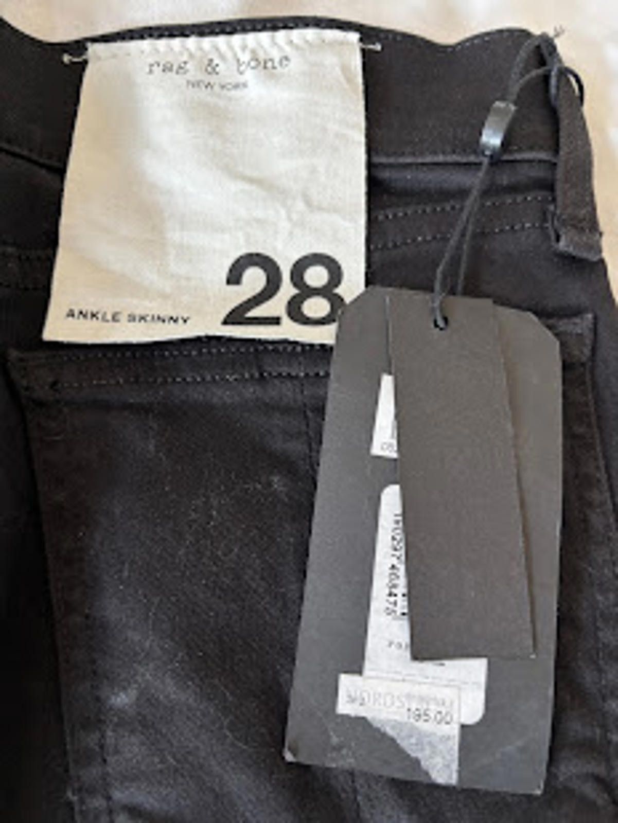 Other rag & bone Black Skinny Jeans Raw Ankle Hem Size 28 NWT Size 28" / US 6 / IT 42 - 4 Thumbnail