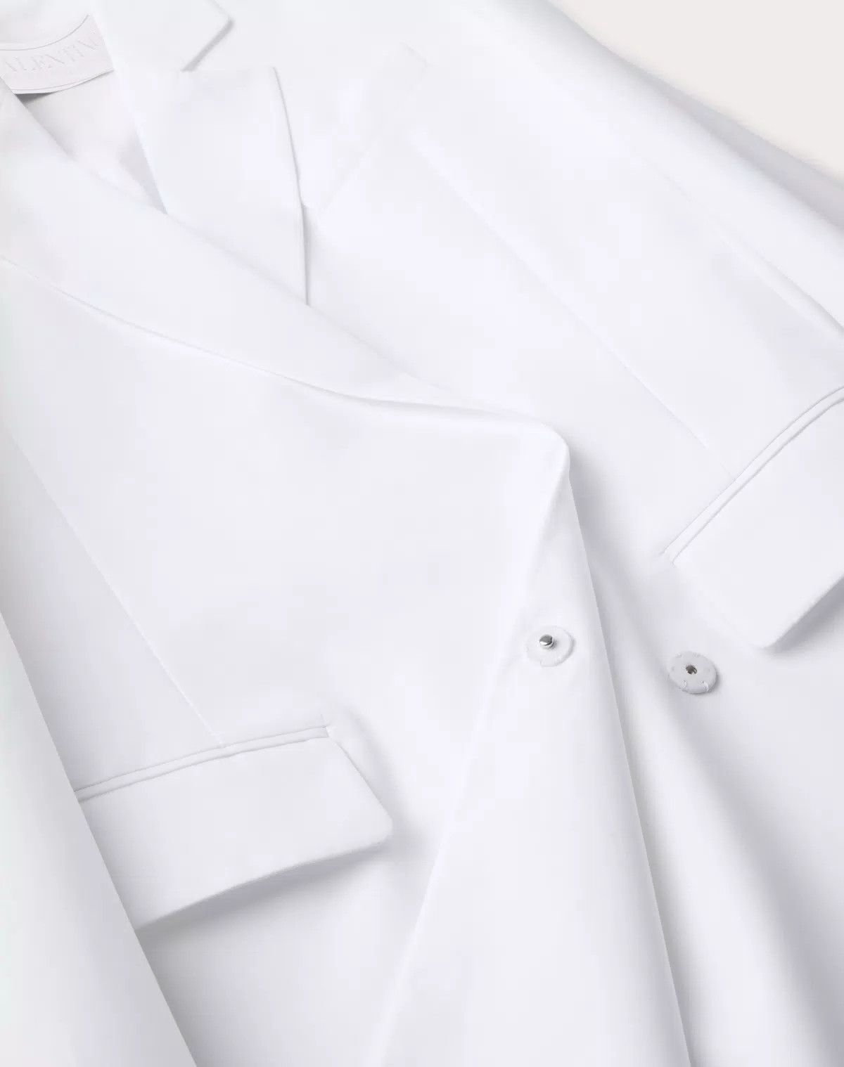 Valentino o1s1wg110625 Compact Popeline Blazer in White Size M / US 6-8 / IT 42-44 - 7 Thumbnail
