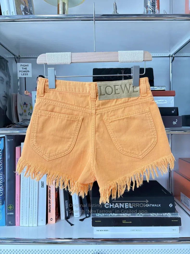 Loewe Loewe Fringed Denim Shorts with Gradual Color Change in Or Size 42" / US 20 - 4 Thumbnail