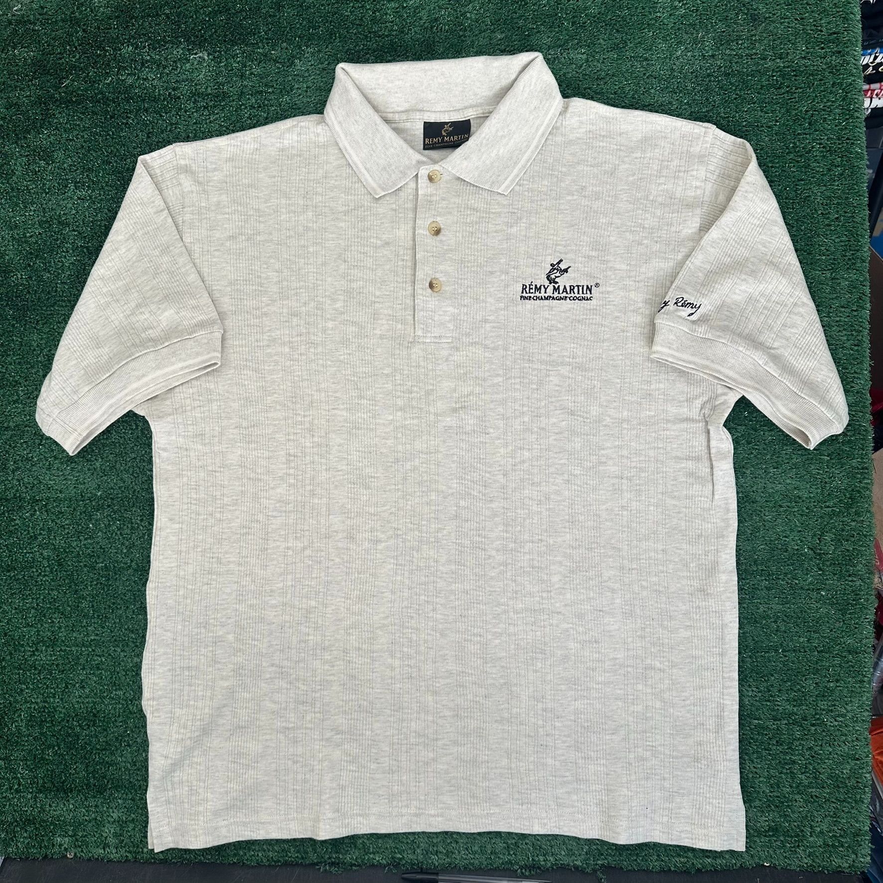 Vintage Vintage 90s Remy Martin Cognac Polo Shirt Ribbed Textured Be Size US L / EU 52-54 / 3 - 1 Thumbnail