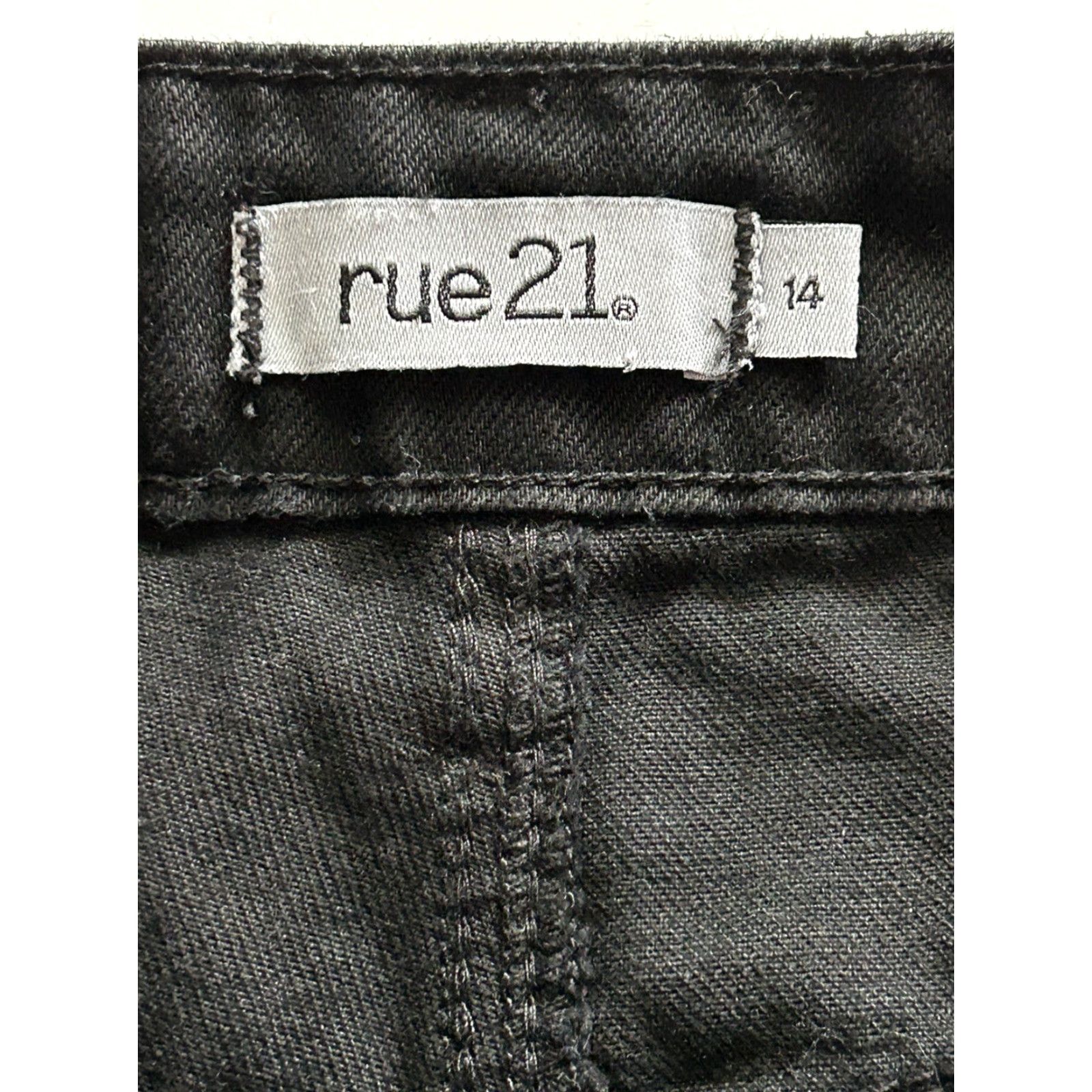 Vintage Rue 21 Jeans Straight Black High Rise 14 Regular Women Distressed Style: Straight, Zip Closure, Denim, Cotton Polyester Size 36" / US 14 / IT 50 - 7 Thumbnail