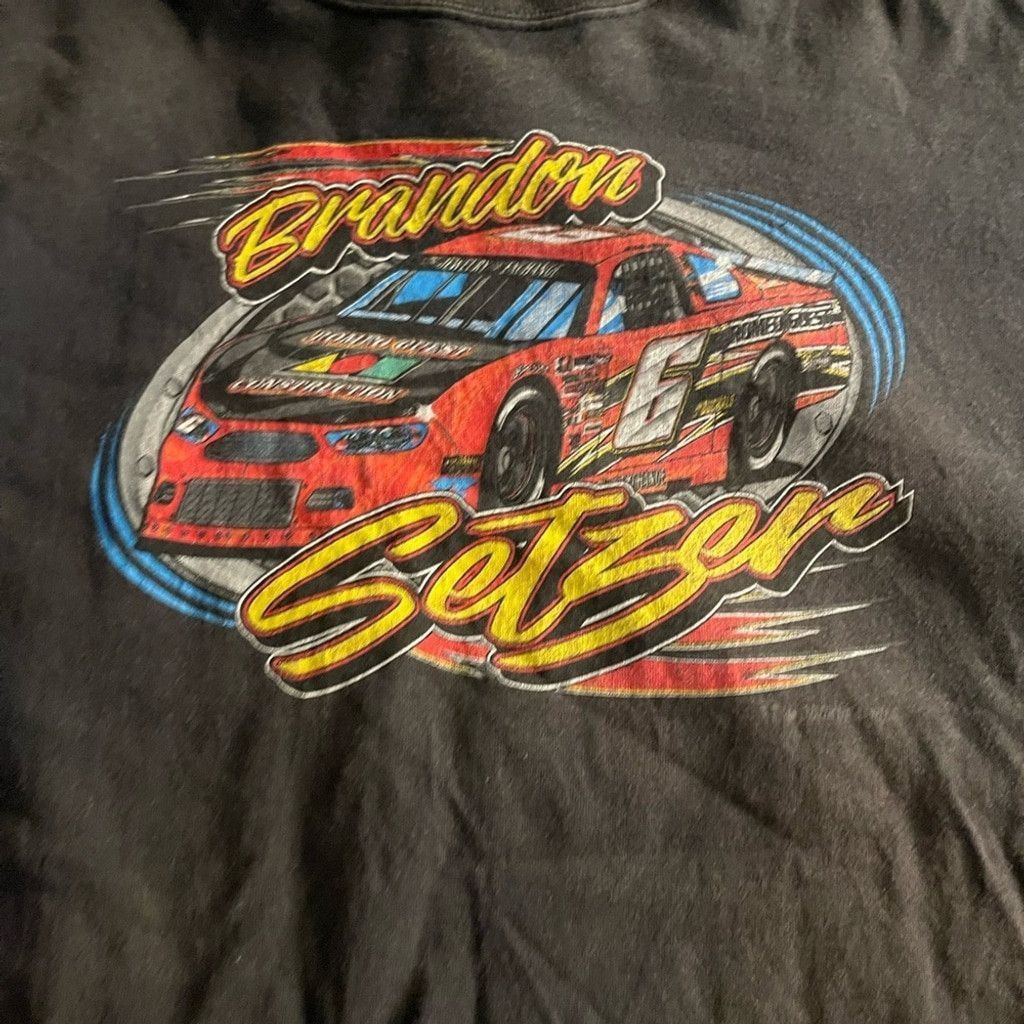 Gildan Brandon Setzer vtg Gildan Black Graphic T-Shirt size L Size US XL / EU 56 / 4 - 5 Thumbnail