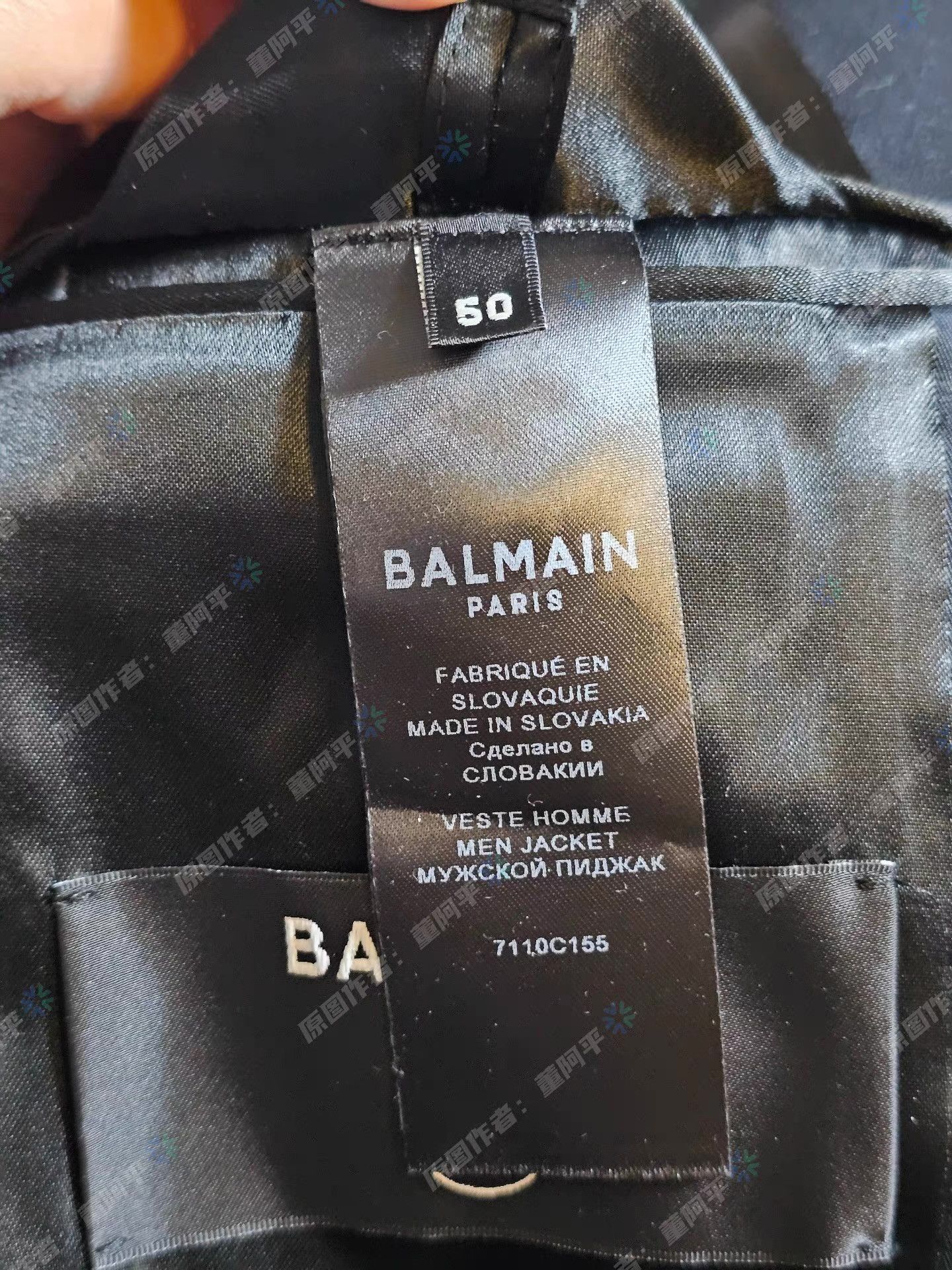 Balmain Balmain Men's Black Double-Breasted Blazer Q4 Size 50R - 7 Thumbnail