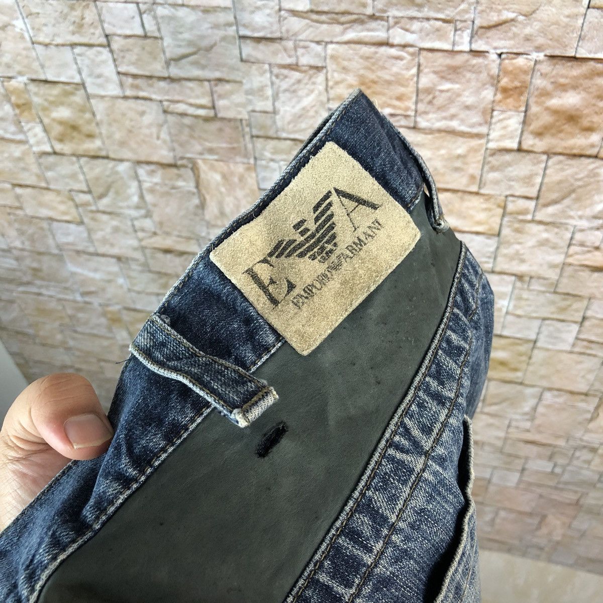 Emporio Armani Emporio Armani Blue ripped distressed Denim Pants #7582 Size US 40 / EU 56 - 21 Thumbnail