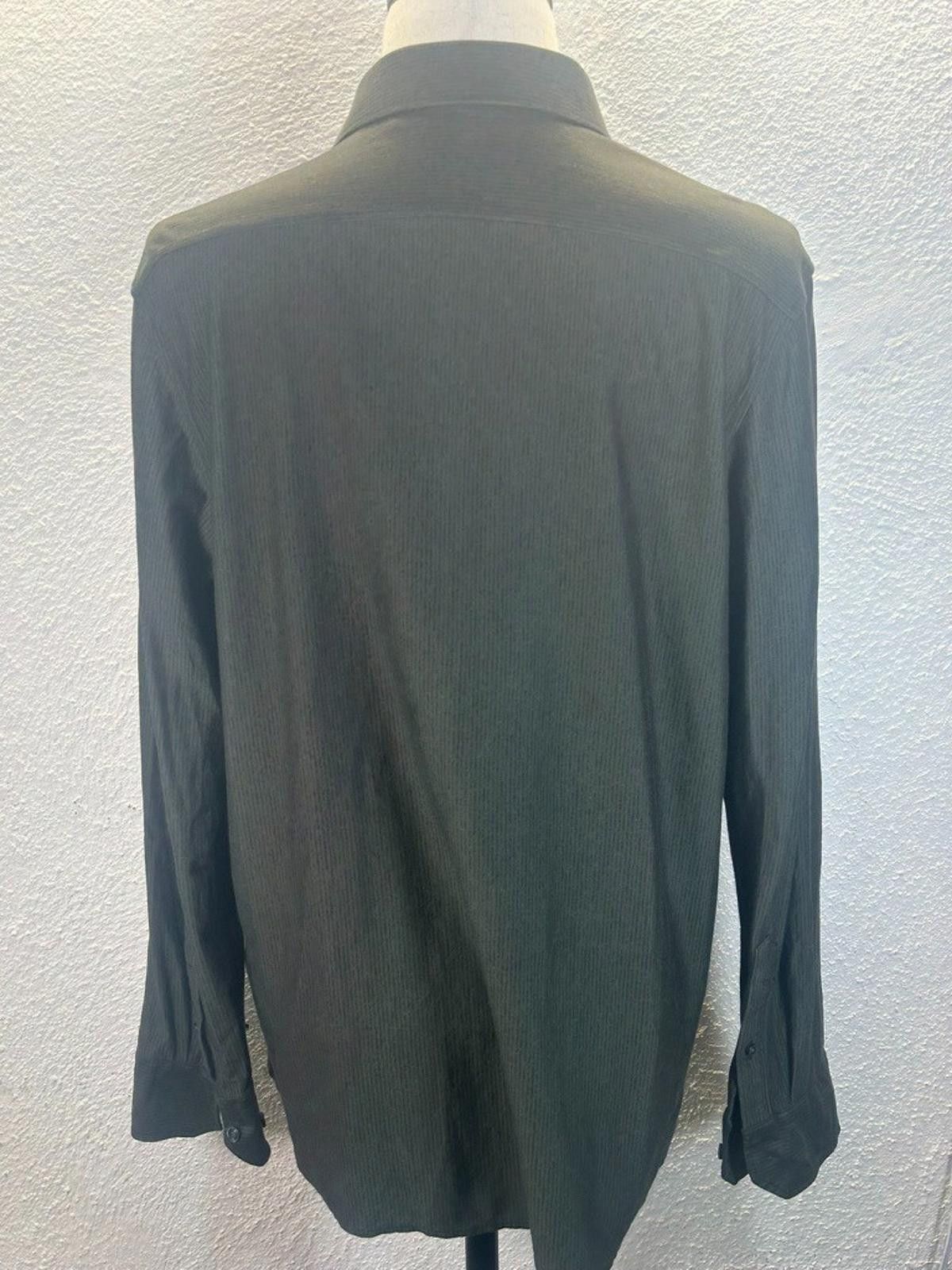 Murano Murano Men's XL Green Slim Fit Liquid Luxury Dress Shirt Size 44R - 3 Thumbnail