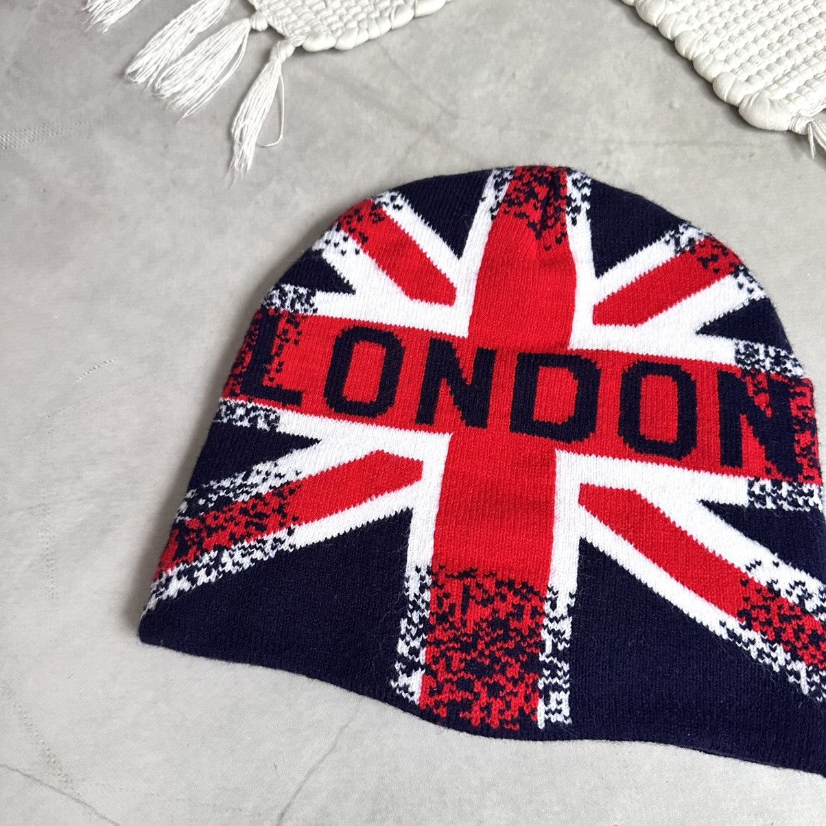 Hysteric Glamour × Undercover 00s London British Flag Knit Beanie Hat Yohji Yamamoto Vibe Size ONE SIZE - 5 Thumbnail