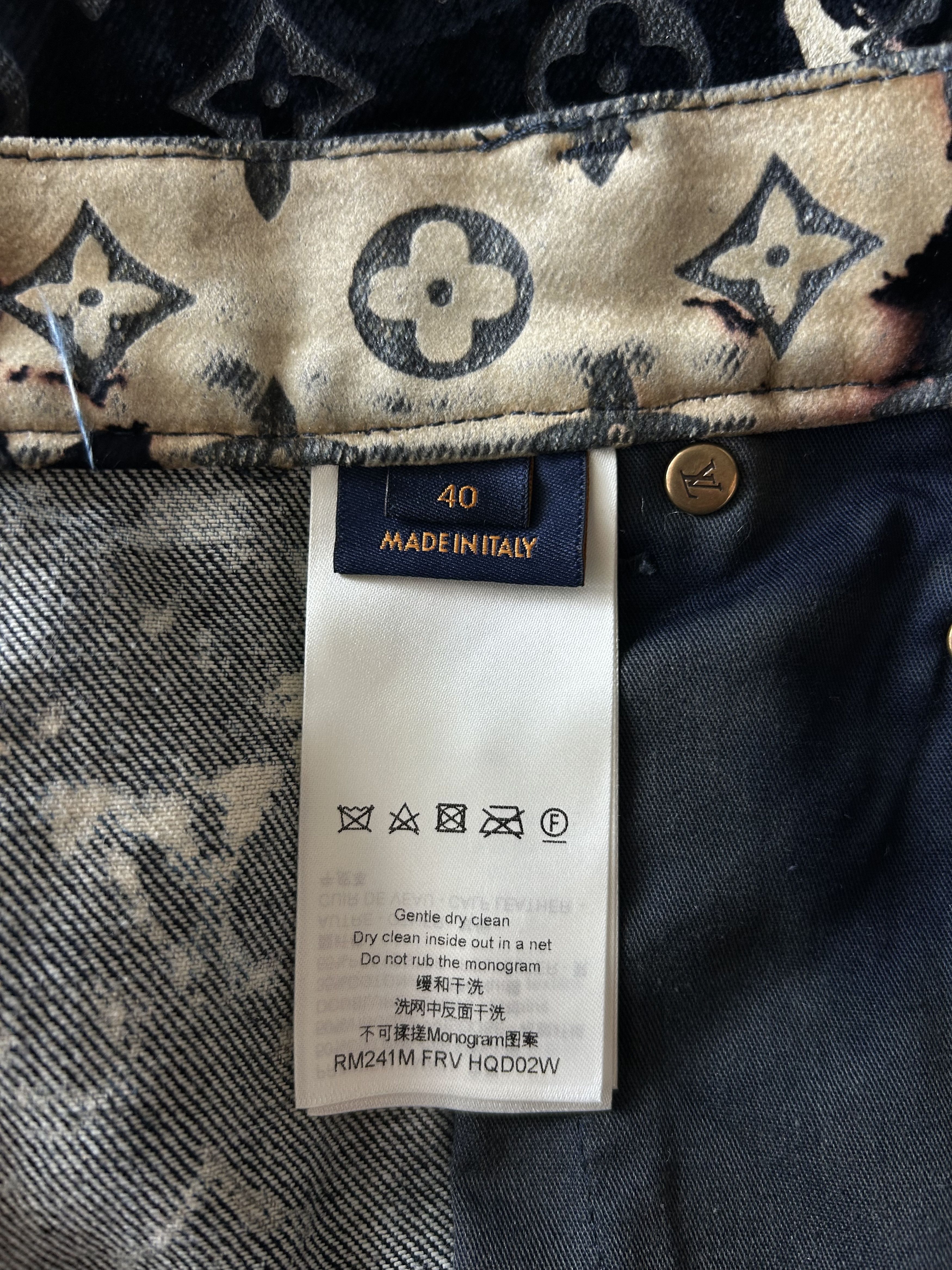 Louis Vuitton Louis Vuitton Blue Bleached Monogram Velvet Jeans Size US 40 / EU 56 - 4 Thumbnail