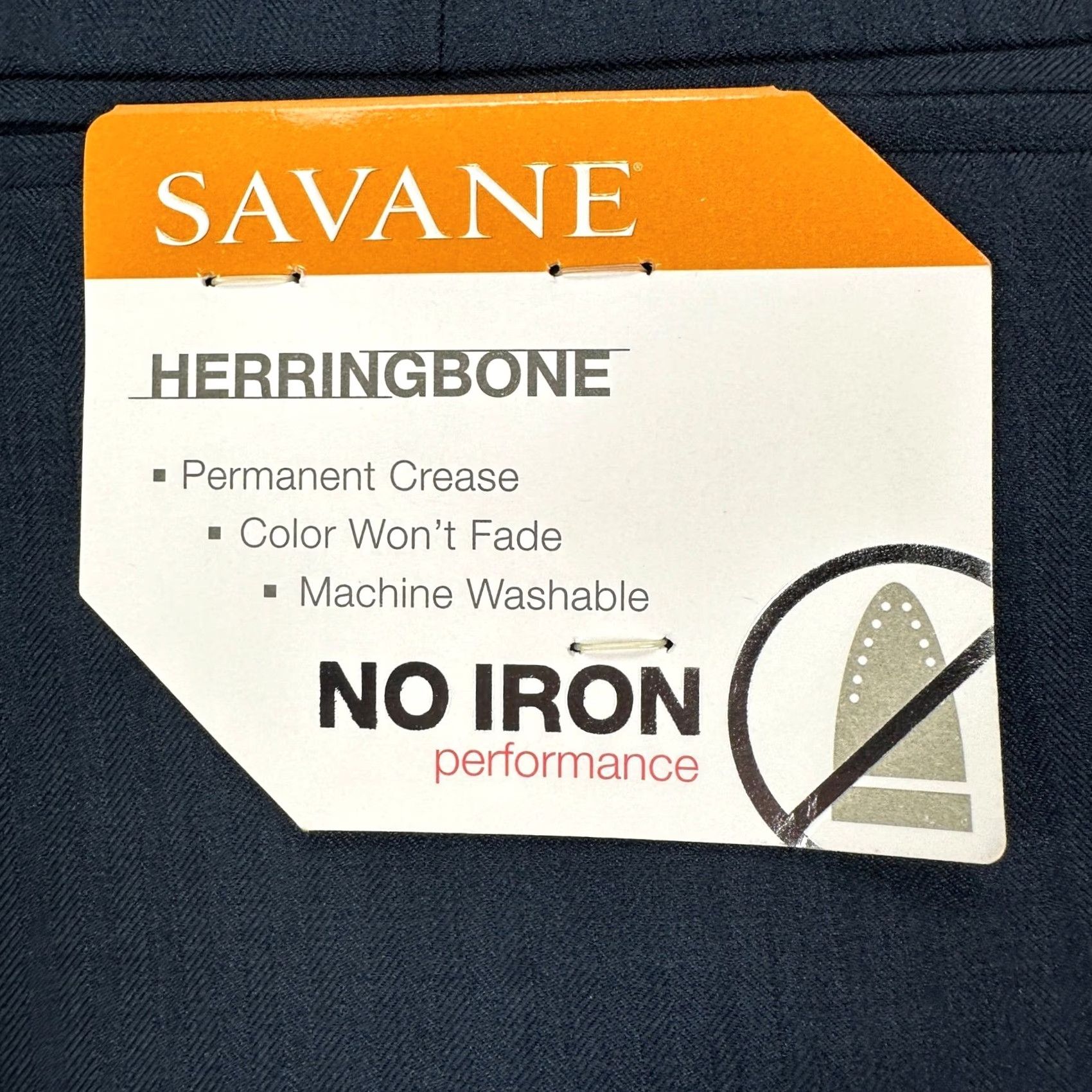 Savane Savane Pants Dress Mens 36X29 Navy Blue Herringbone Straight Comfort Waist NEW Size US 36 / EU 52 - 5 Thumbnail