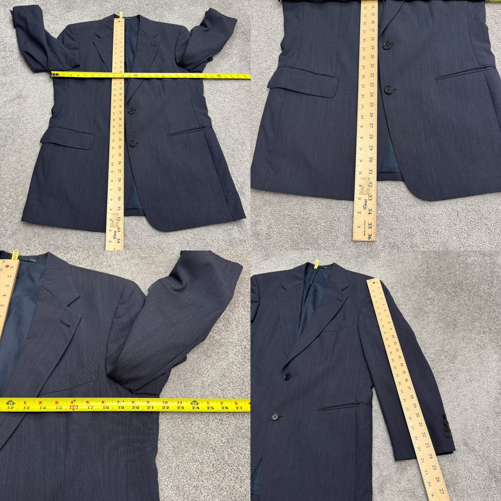 Hugo Boss HUGO BOSS Apollon Olymp Blazer Jacket Men 40R Navy Blue Wool Notch Single-Breasted 2-Button Regular Tailored Front Flat Front Solid Vintage? Size 40R - 9 Thumbnail