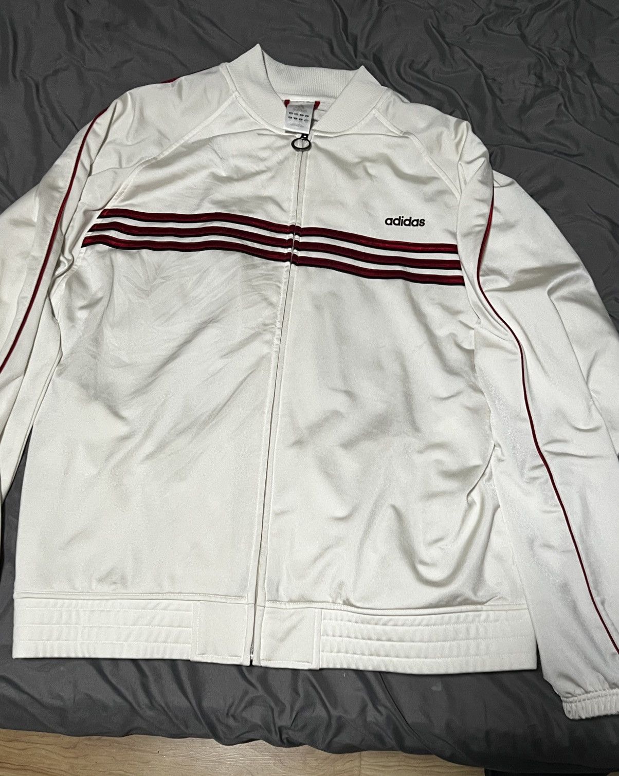 Adidas × Vintage Vintage Adidas 3 Stripes Full Zip Up Track Jacket Size US L / EU 52-54 / 3 - 1 Thumbnail