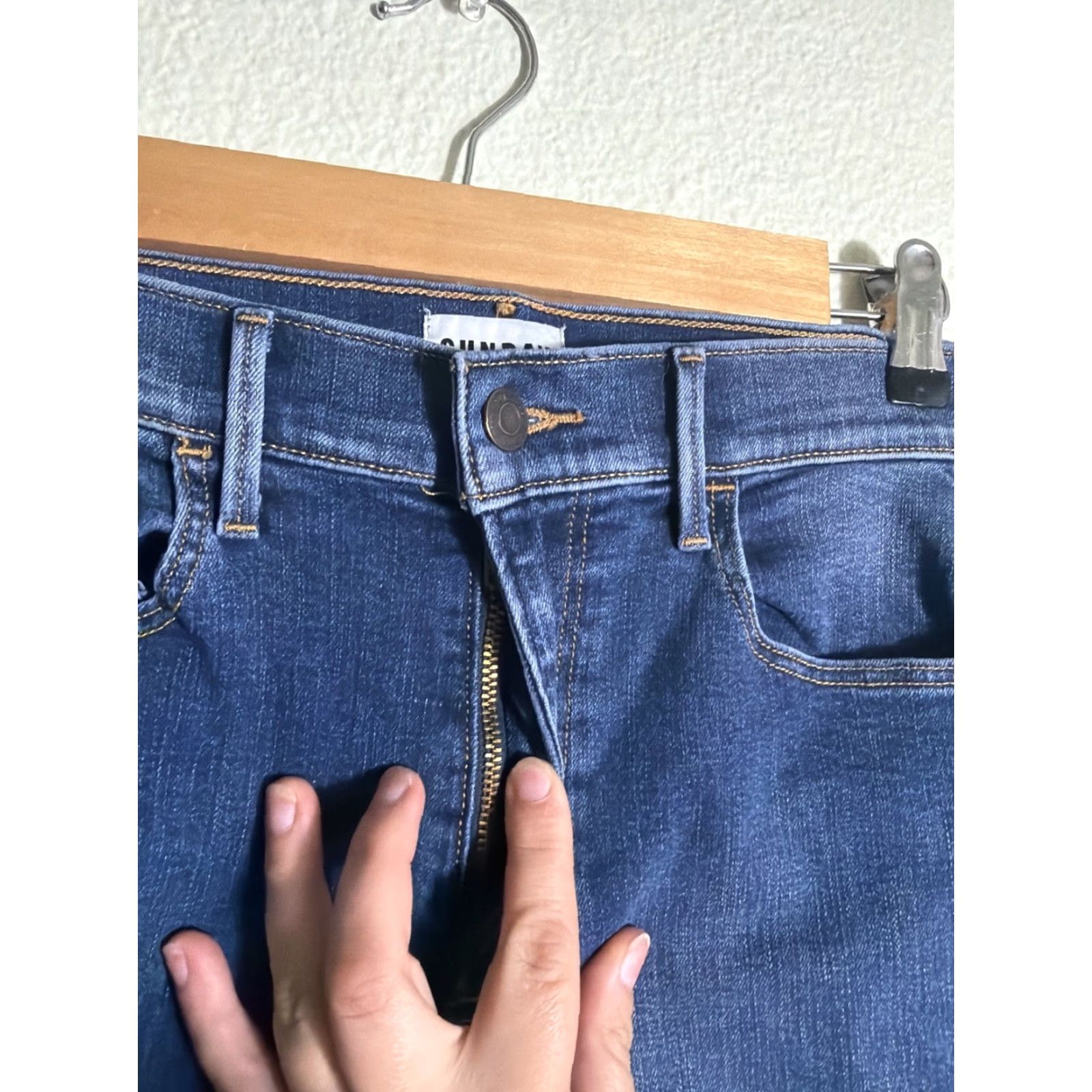 Vintage Sunday Best Jeans Women Skinny Dark Wash 00 22x27 Cotton Elastic Blue Mens? Size 40" / US 18 - 6 Thumbnail