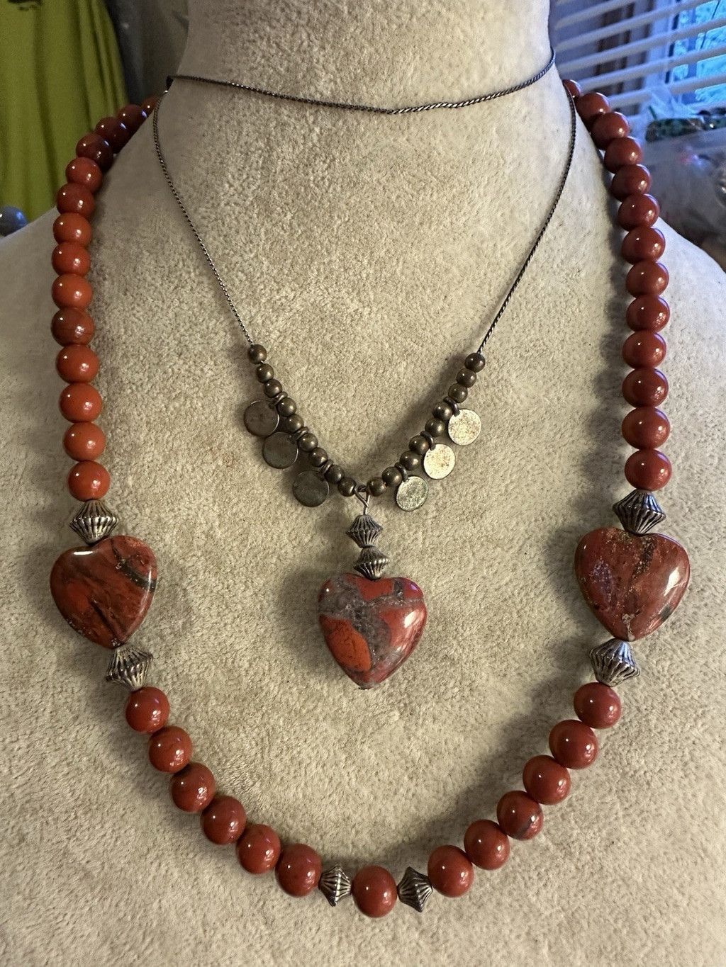 Studio D'Artisan Vintage Set Red Jasper Brecciated Stone Bead Chalcedony Vein Size ONE SIZE - 5 Thumbnail