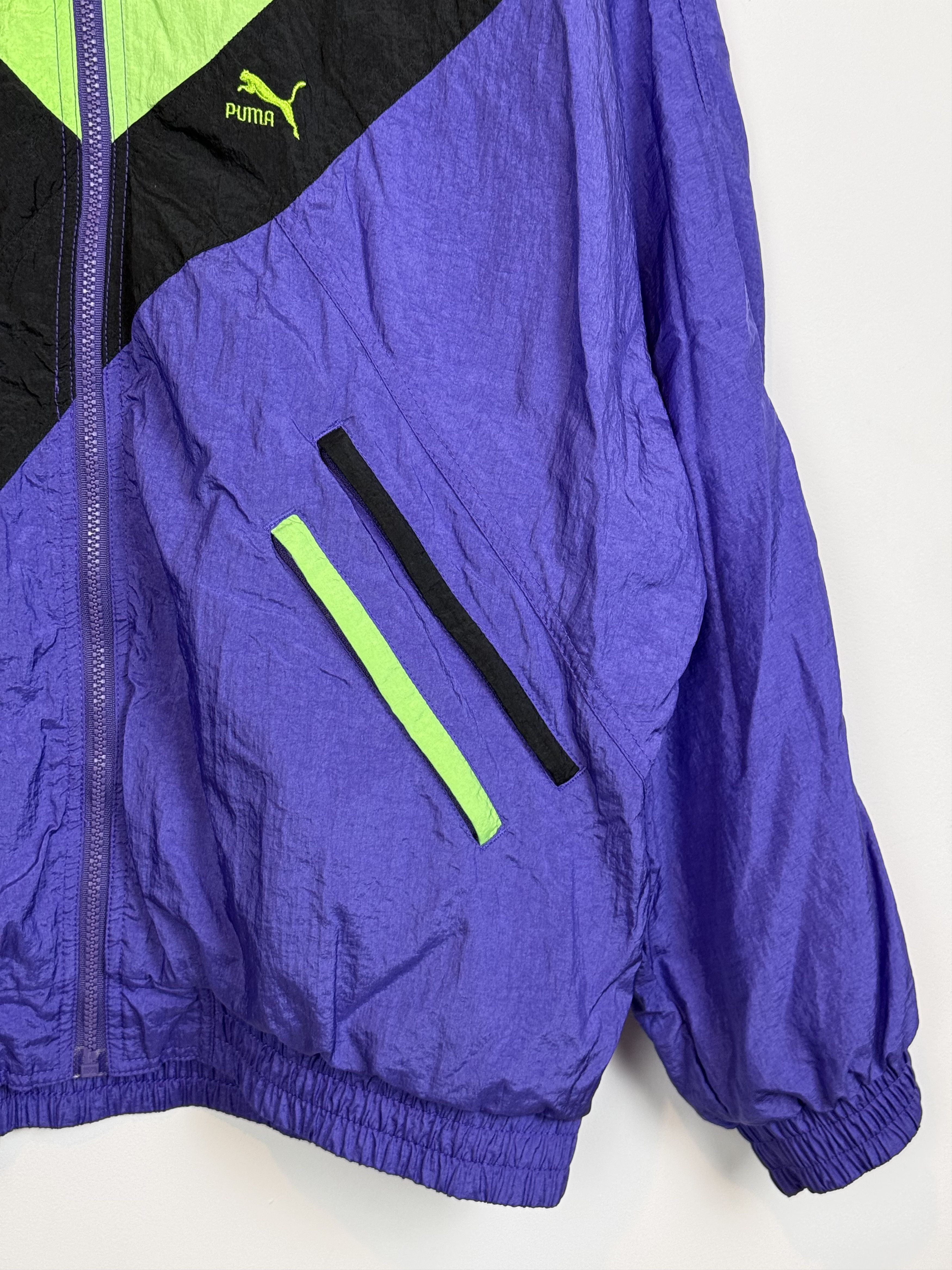 Puma Vintage 80s Puma Windbreaker Tracksuit Purple Green Actual L Size US L / EU 52-54 / 3 - 6 Thumbnail