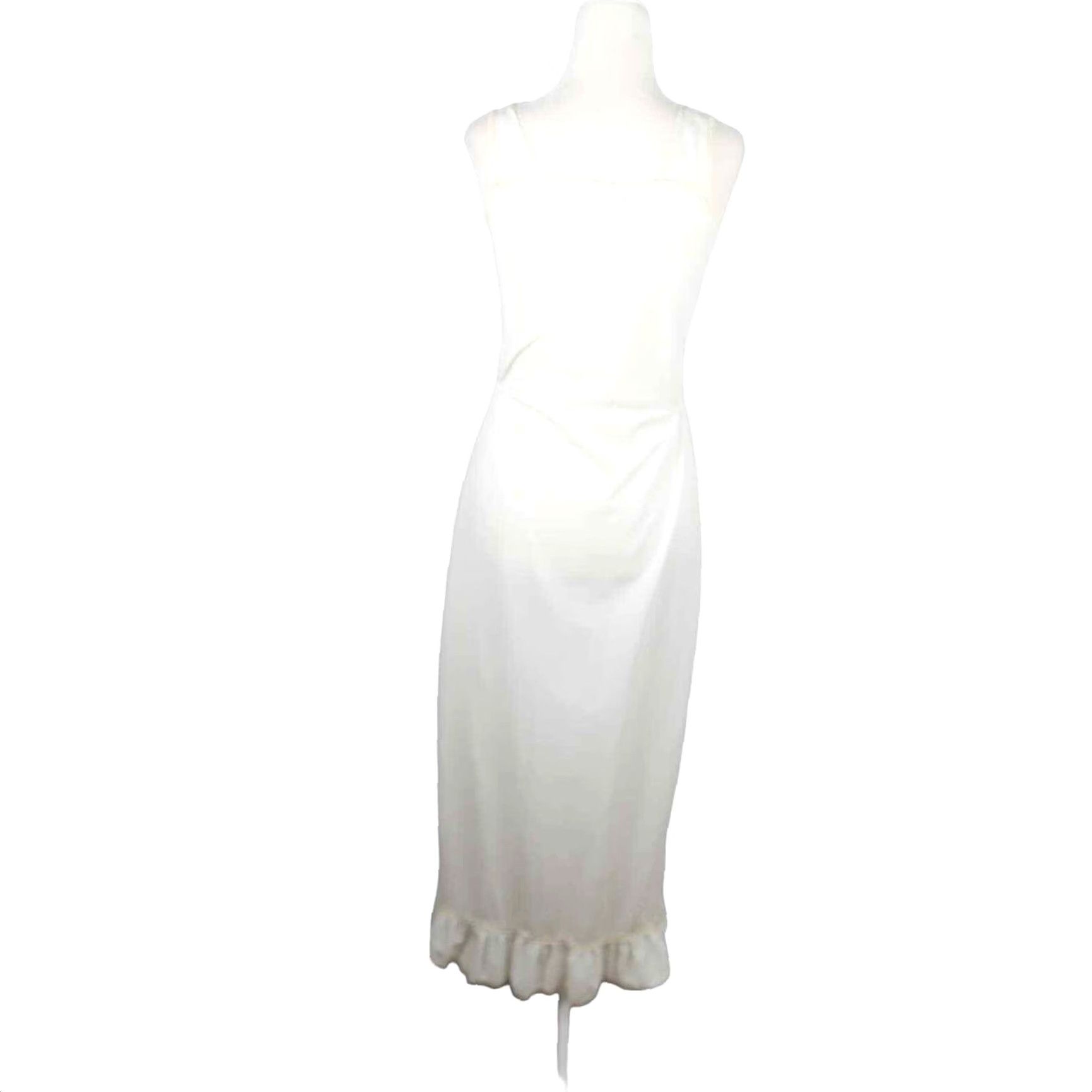 Vintage VINTAGE Her Majesty cream white nylon maxi slip dress 14 Women Sleeveless Dress 70s 80s sheath Size S / US 4 / IT 40 - 4 Thumbnail