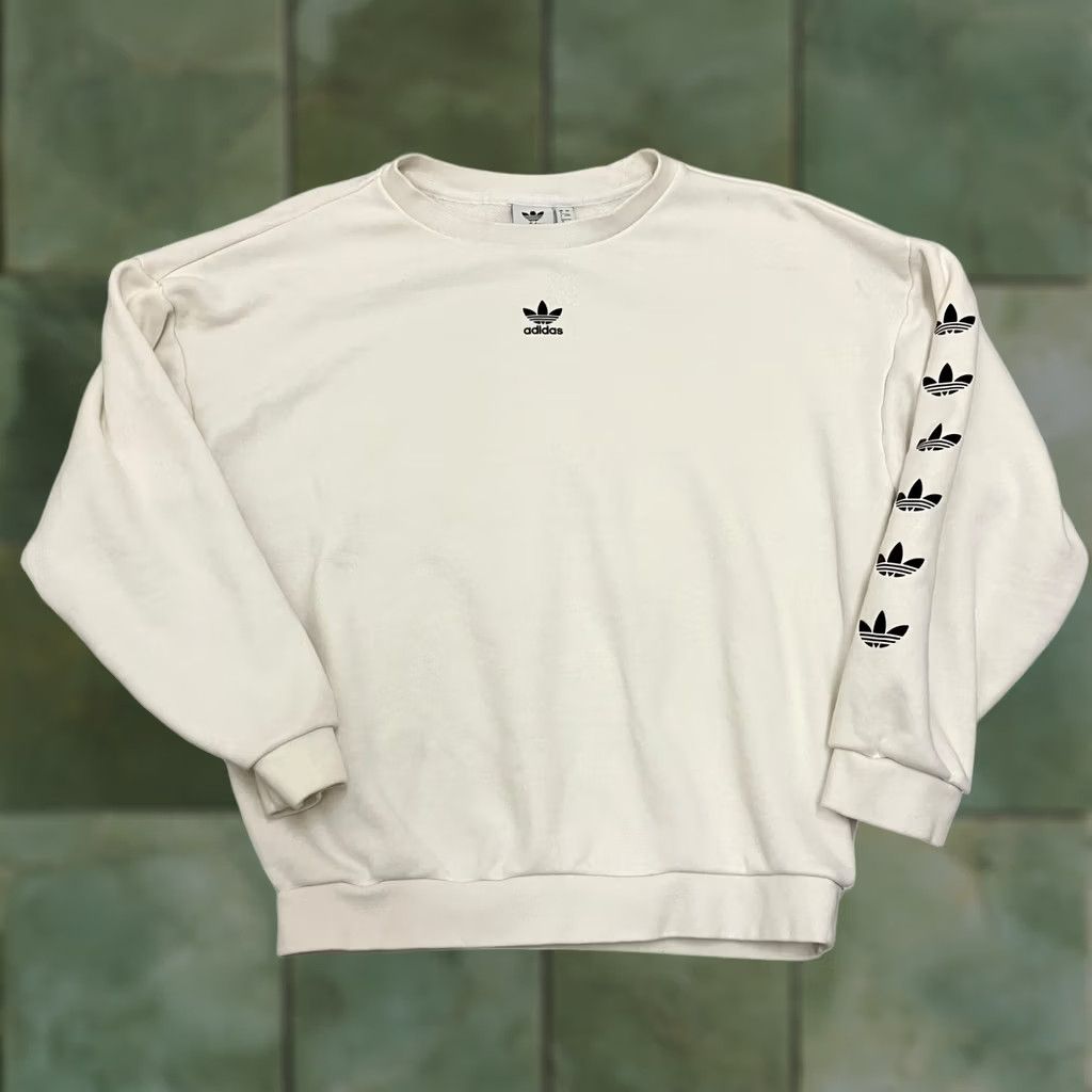 Adidas Adidas Originals Sweatshirt Womens Size 8 White Logo Crew Neck Pullover Size M / US 6-8 / IT 42-44 - 1 Thumbnail