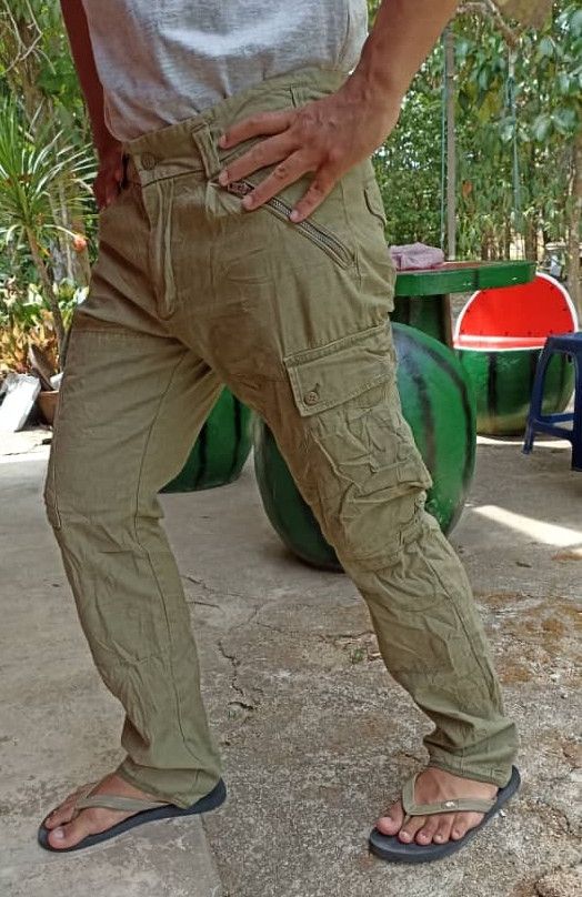 Designer Vintage BACK Number Cargo Pants Military Style Size US 31 - 2 Thumbnail